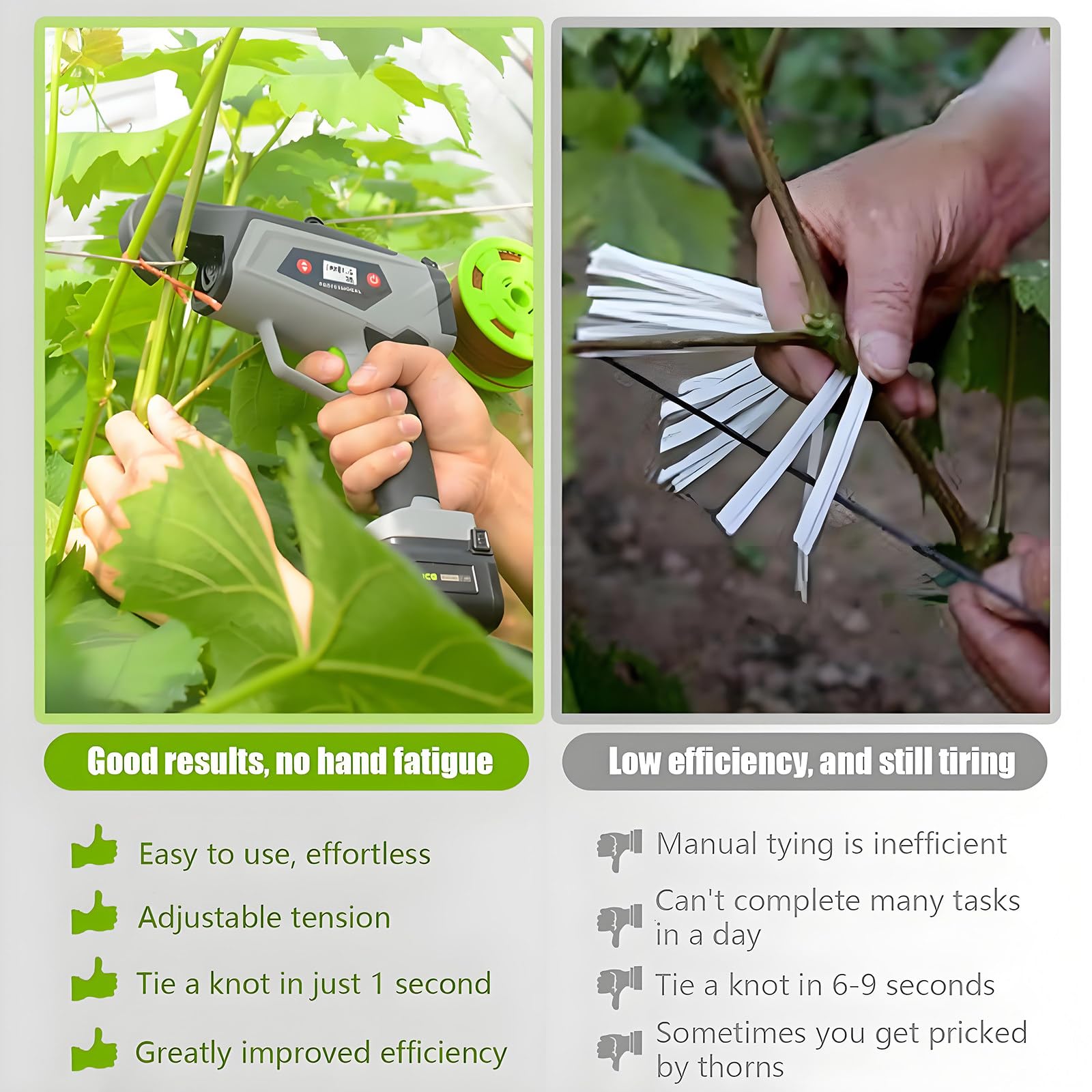 Máquina atadora de plantas, herramienta de encuadernación de ramas para tomates y uvas, paquete de 25 mm, pistola de cinta de 6 velocidades para jardineros y agricultores