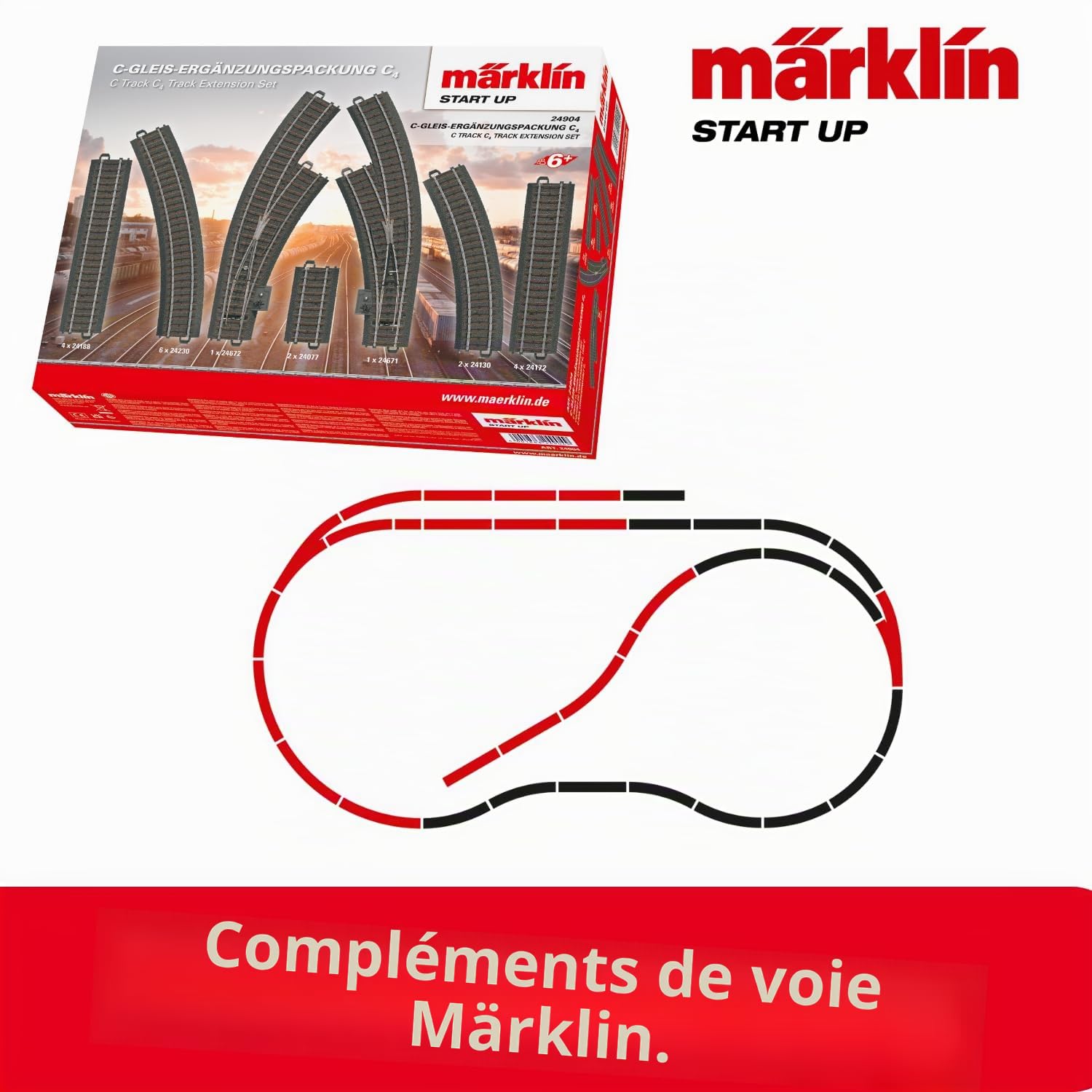 Märklin Start up 24904 Kit complémentaire de voie C C4, Modélisme Ferroviaire Piste H0