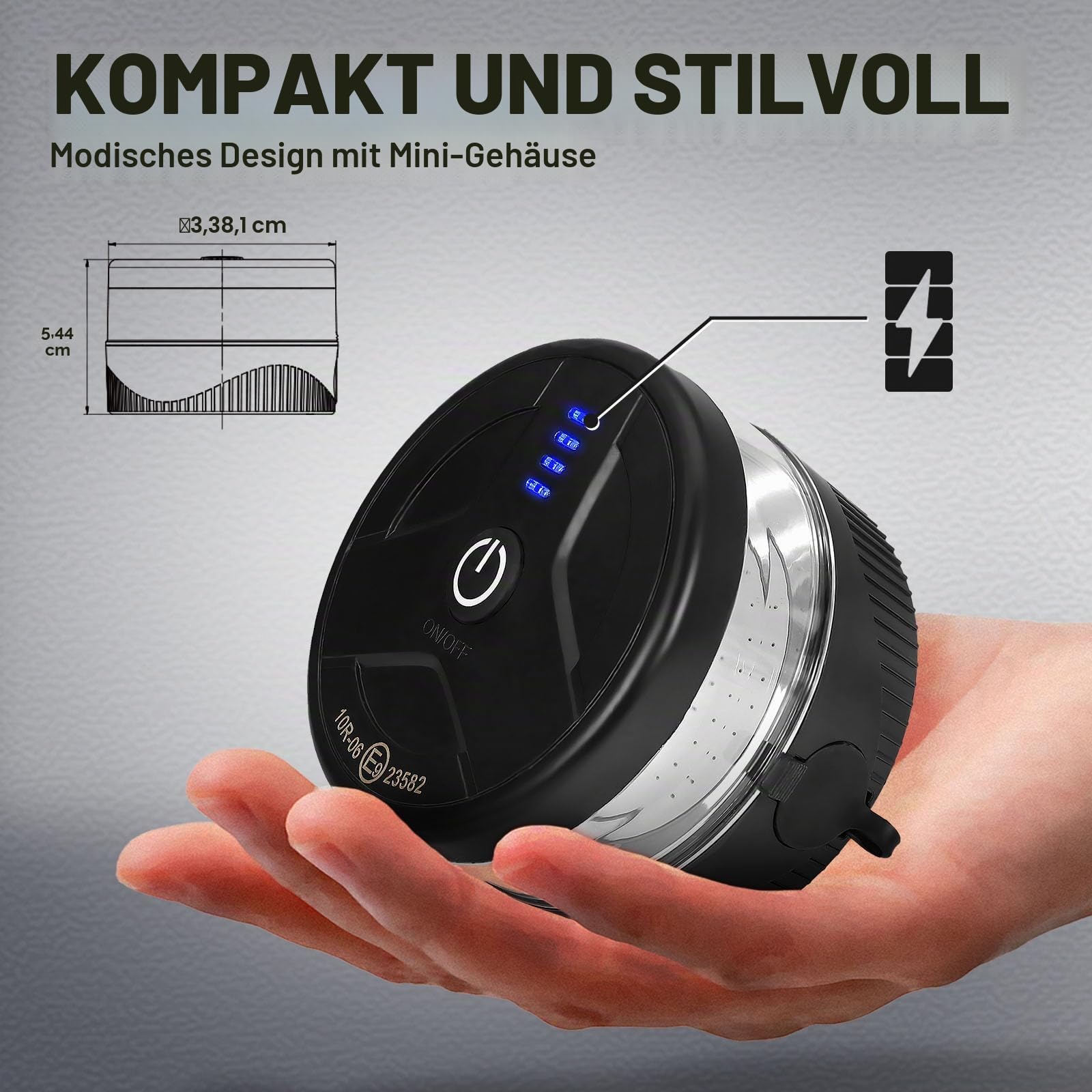 Agrieyes USB-C Rundumleuchte Akku, 32 LED Wiederaufladbare Stroboskoplichter mit Magnet, Mini Gelbe Warnblinkleuchte für Lkw, Fahrzeuge, Traktoren, Tragbar, Wasserdicht Tragbar Wasserdicht