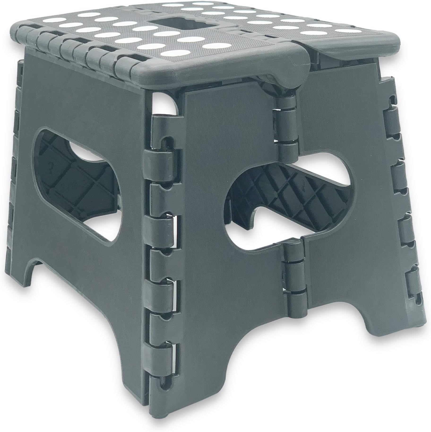 Abrus Mini Super Strong Folding Step Stool - 18cm Height Holds Upto 80Kgs, Lightweight, Foldable, Safe & Skid Resistant (Black)