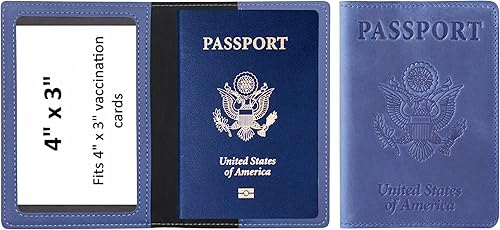 Ciana porta pasaporte de piel sintética y tarjeta de vacunas Porta pasaporte con tarjeta de vacunas PúrpuraOmbre Force Ciana