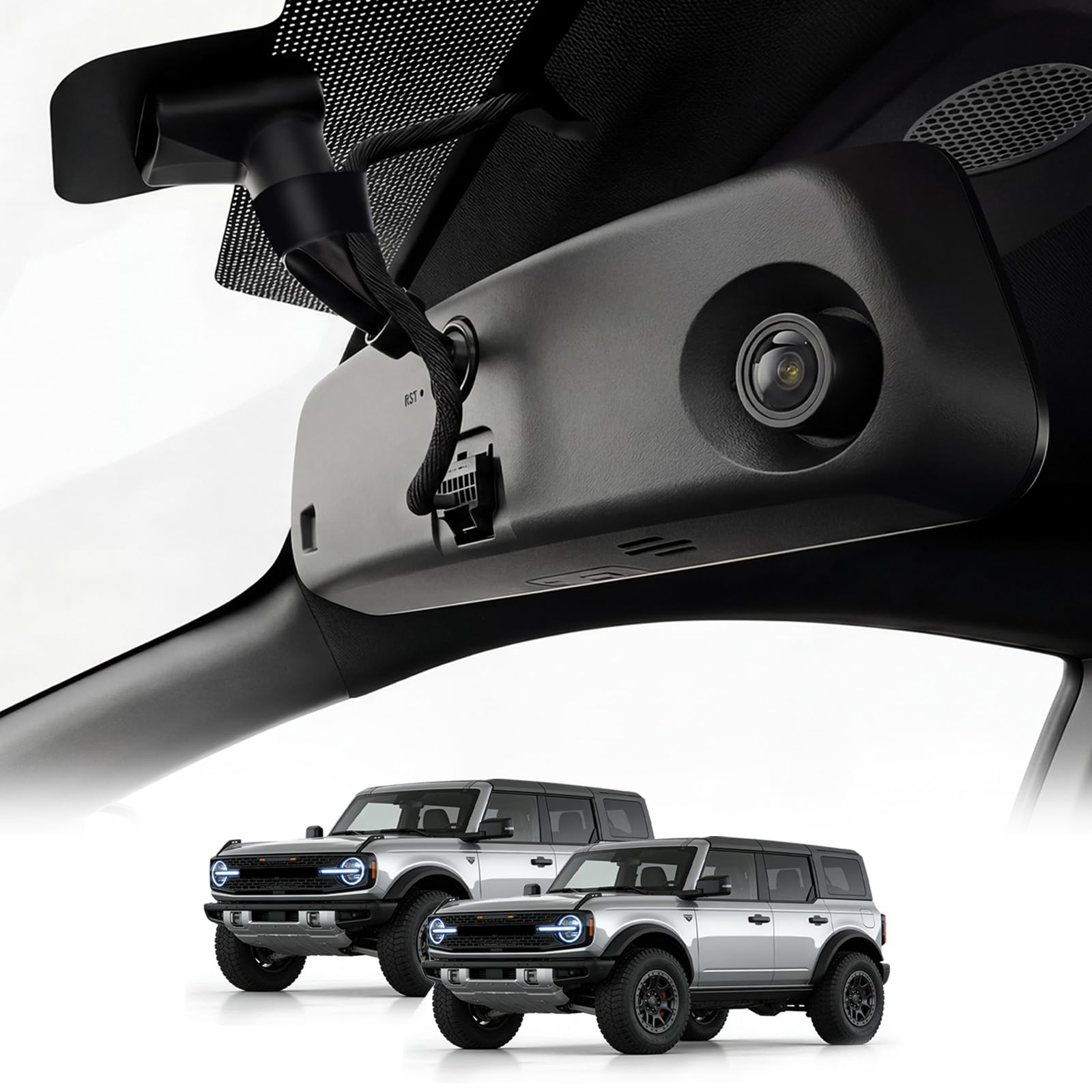 Photo 1 of KCV 4K Mirror Dash Cam for Ford Bronco (Non-Sport Model) 2021–2025, Front 4K + Rear 1080P Camera, Integrated Replacement OEM Look, Plug & Play, Includes Free 64GB Card