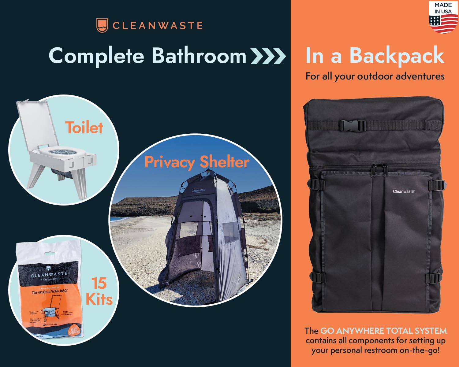Lot De 12 Sacs Toilette Cleanwaste WAG BAG - Trousse Portable Pour Camping, Randonnée