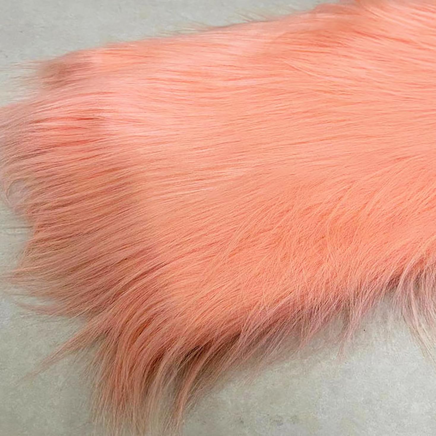 Faux Fur Plush Fabric Long Pile 12cm Fluffy Fuzzy Craft Fur for Gnomes Beard Santa Claus Hair Dwarf Cosplay Costume DIY Craft Decoration 20 Colors(Size:50x50cm,Color:Light Pink)