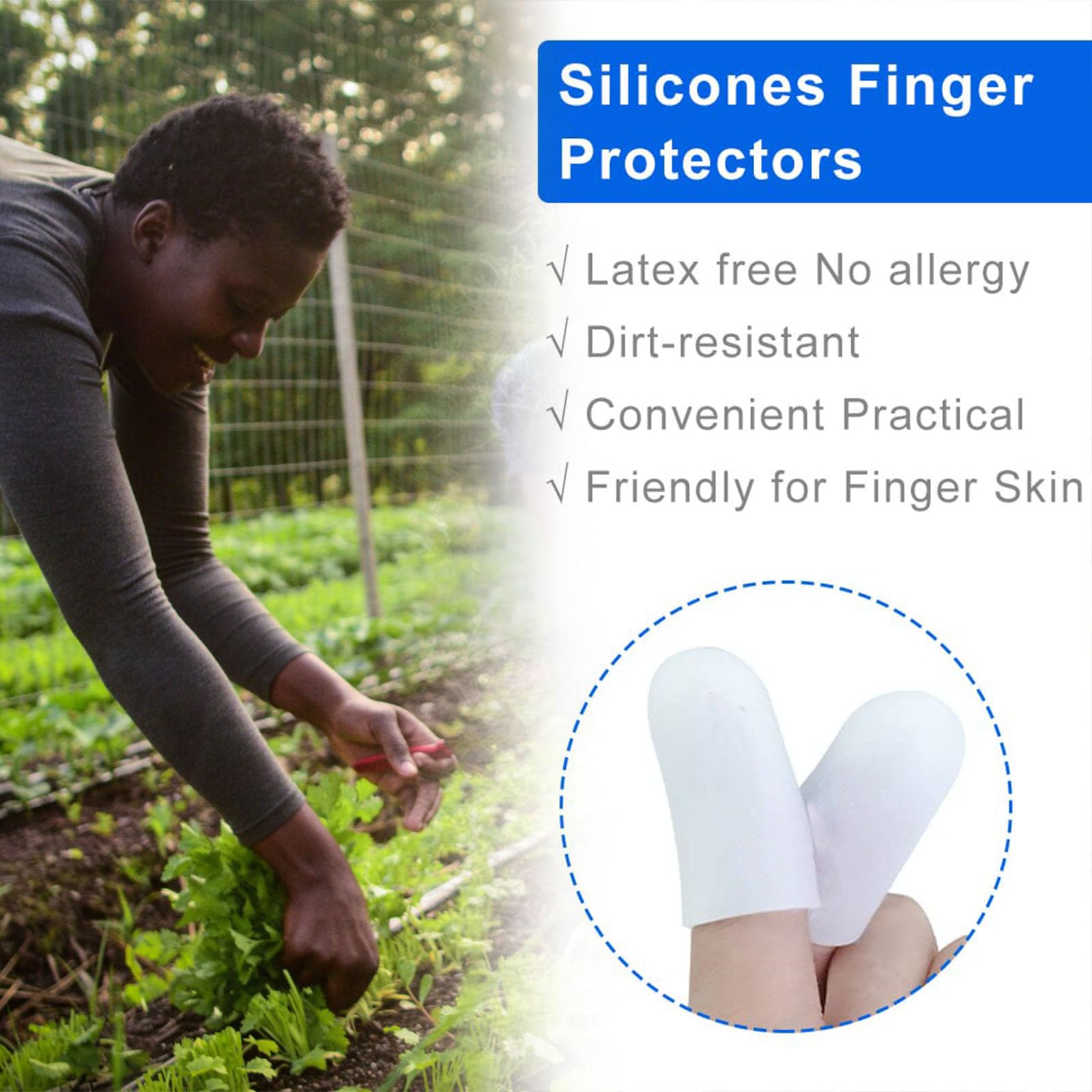 10 Protège-Doigts En Gel De Silicone - Pour Travail, Sport, Soins - Manches Réutilisables