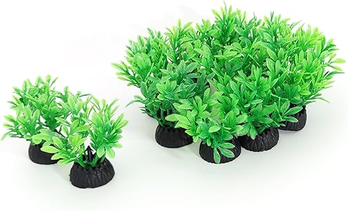 Miniatura 7 de Decoraciones para peceras de acuario, 12 piezas pequeñas de plástico artificial verde para pecera, adornos seguros para peces Betta