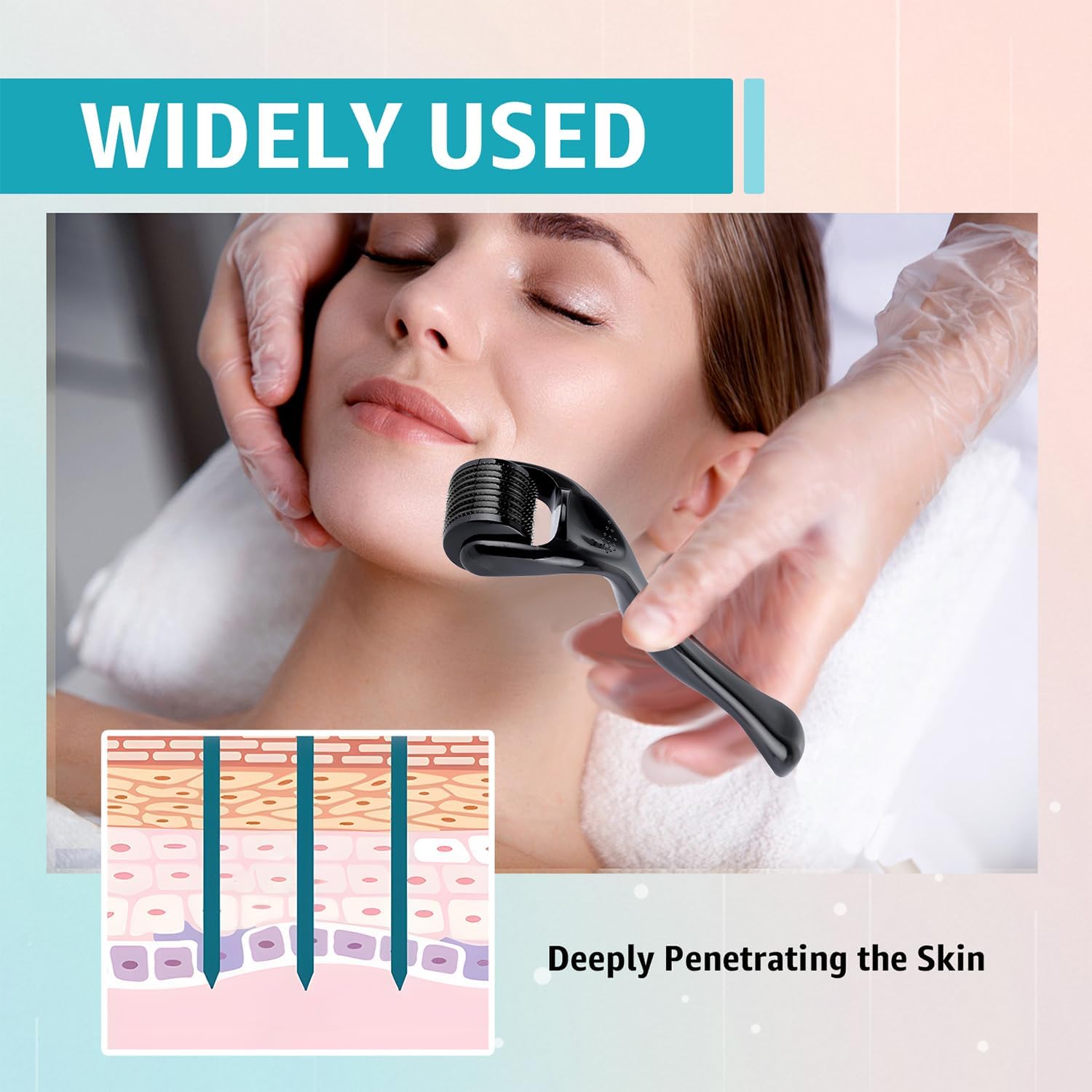 2 PCS Derma-Roller Microagujas, 0.5mm Rodillo Derma Rodillo de Afeitado Mikroneedling Derma-roller Cabello Pelo Barba Herramientas de Aseo para Anti-Edad Hombre Mujeres Profesional Microagujas