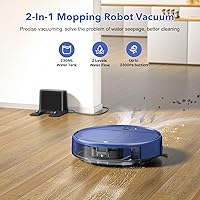 Vista 2 de Robot aspirador y trapeador combinado, 2 en 1 aspiradoras robóticas con WiFiApp, robot aspirador con tanque de agua, fuerte succión, horario, carga