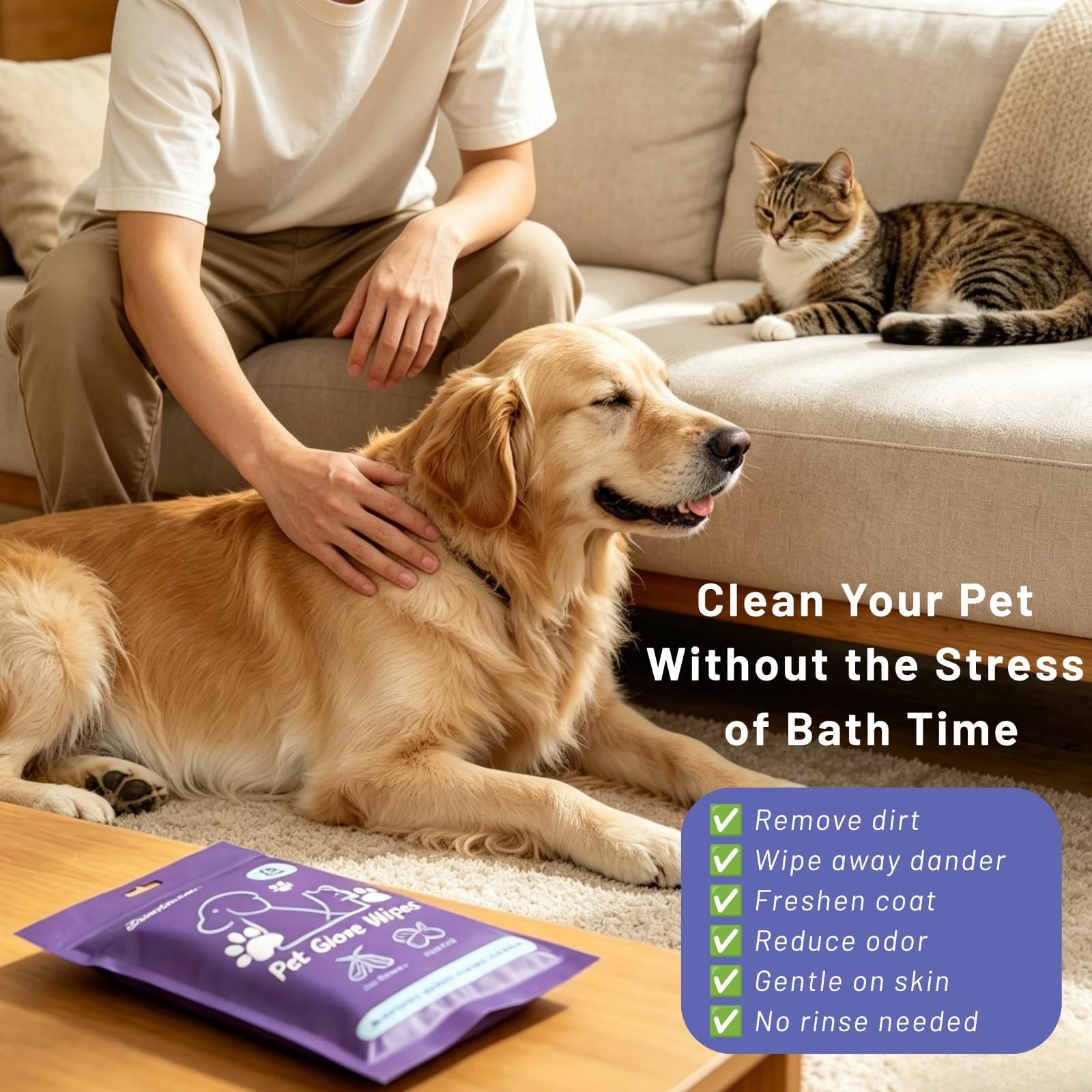 Lingettes pour gants pour animaux de compagnie (36 pièces)