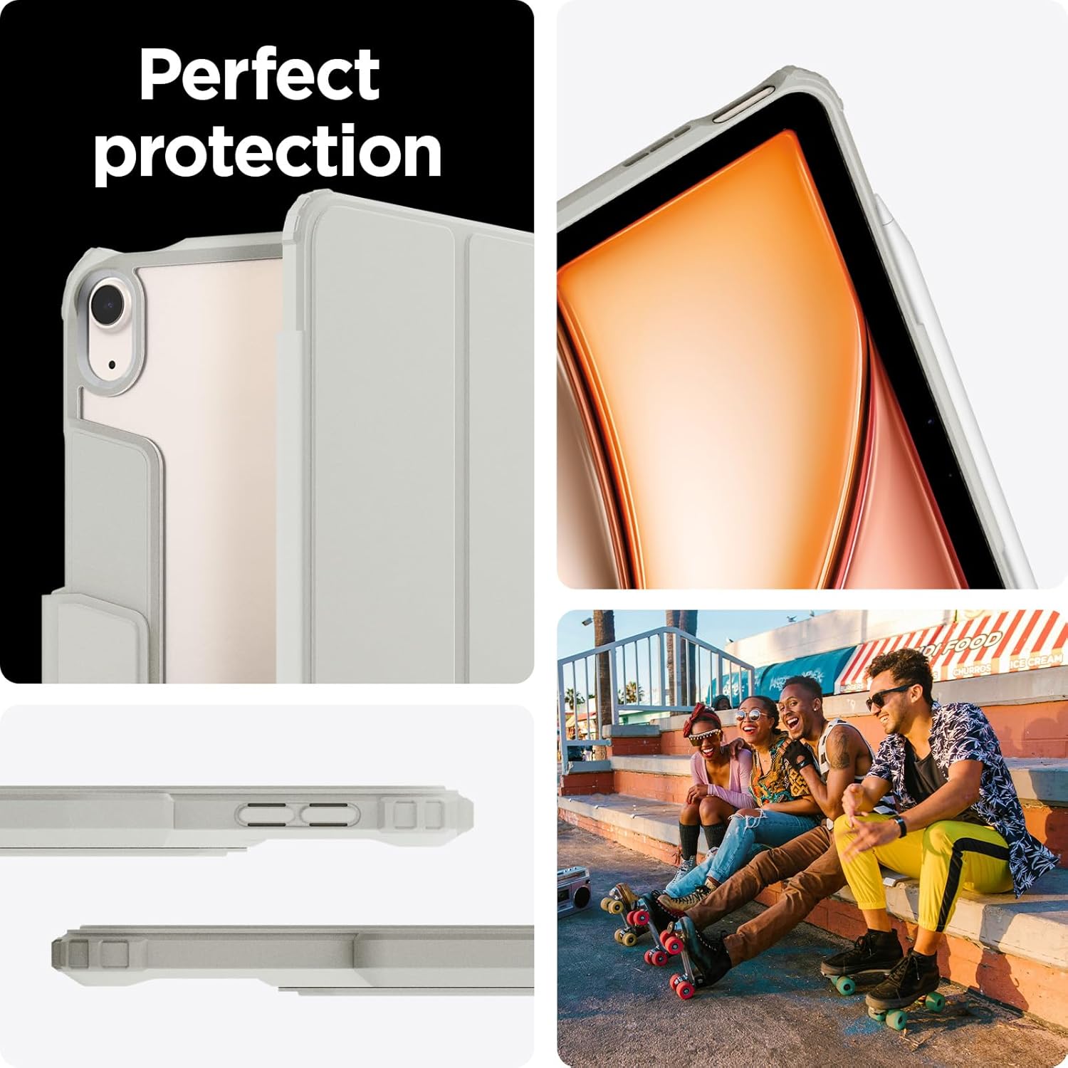 Spigen iPad Air 11" Glas.tR EZ Fit & iPad Air 11" Air Skin Pro Gray