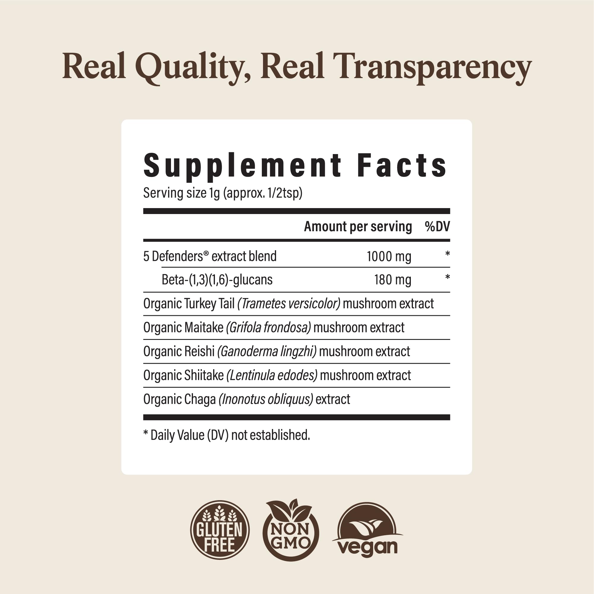 Real Mushrooms 5 Defenders Mushroom Complex Powder, 100 Servings — Amazon image 8