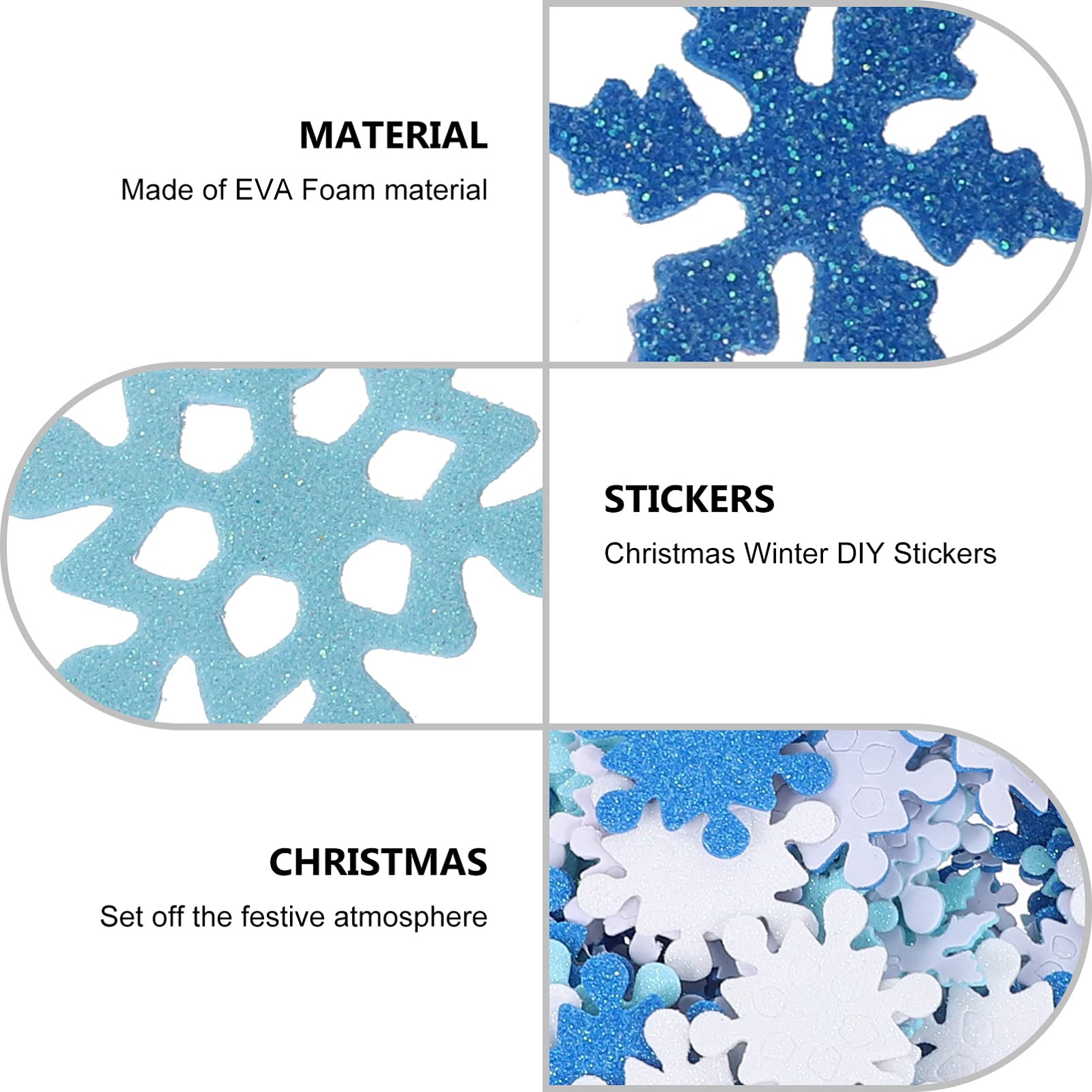 BESTonZON 2piezas Pegatinas De De Brillantes Para Decoración Navideña Autoadhesivas Para Manualidades Diy Fiestas De Invierno y Celebraciones Festivas