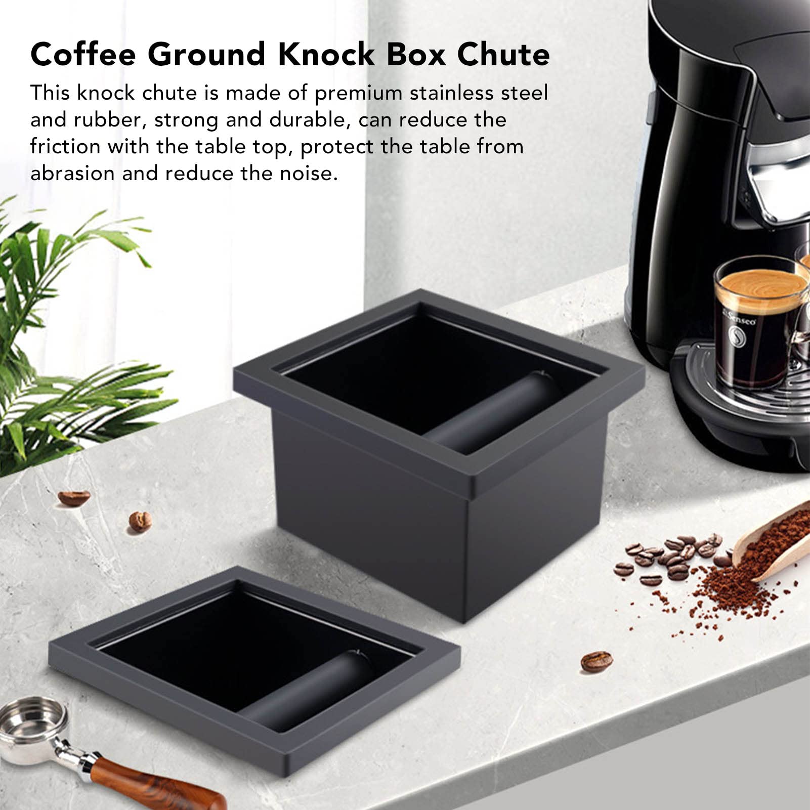 Café Moulu Knock Box Chute en Acier Inoxydable intégré au Bureau Seau de Laitier sans Fond pour la Maison