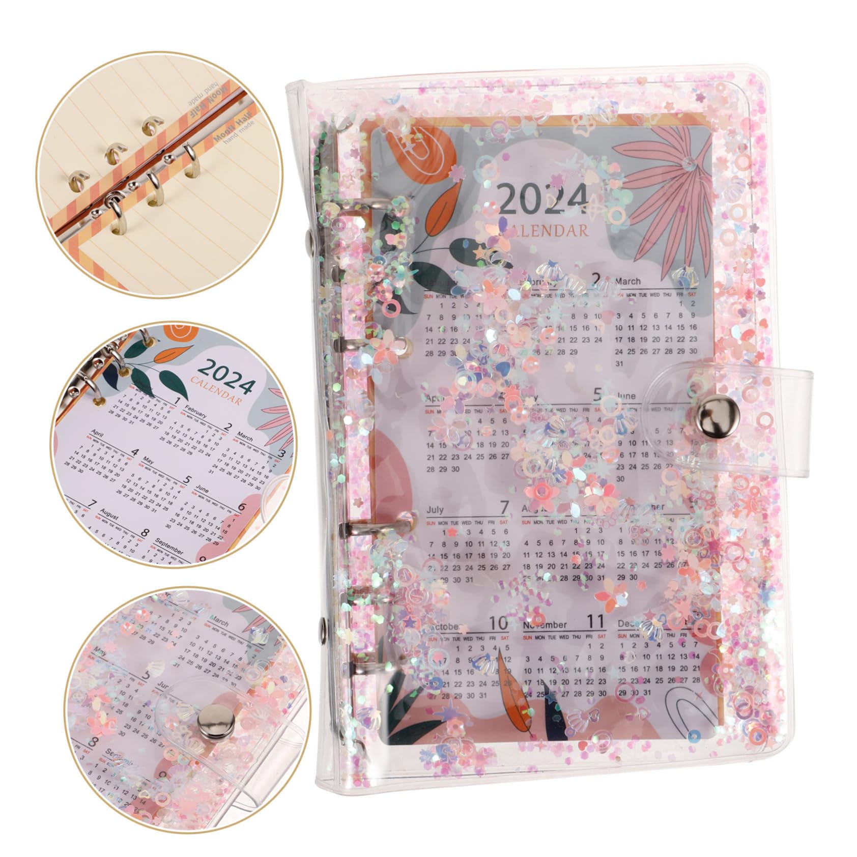 DOITOOL 5 Set Notebook con Glitter e Raccoglitore Sciolti per Pianificazione e Scrapbooking Copertura Rimovibile per e Progetti