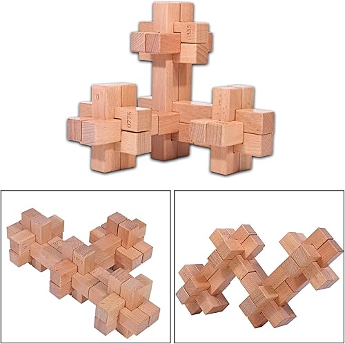 Miniatura 2 de Difícil 20 piezas DIY rompecabezas de madera rompecabezas juguete 9 tipos de construcción de ensamblaje Blcok juegos 94 métodos desafío IQ Lock