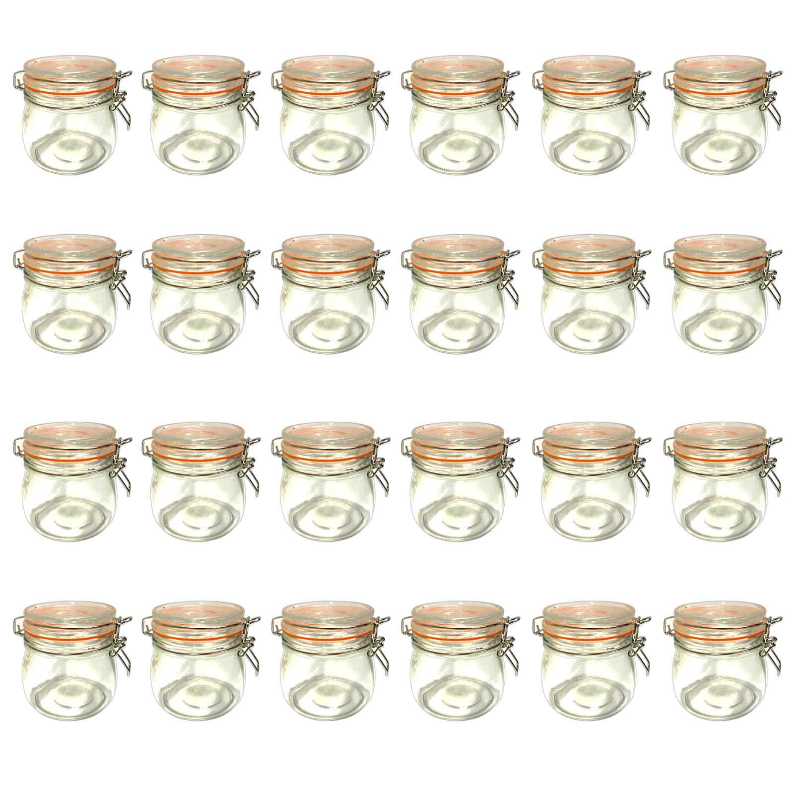 HAC24 24er Set Drahtbügelglas 500ml Einmachglas Einweckglas mit Bügelverschluss Vorratsglas Einmachgläser