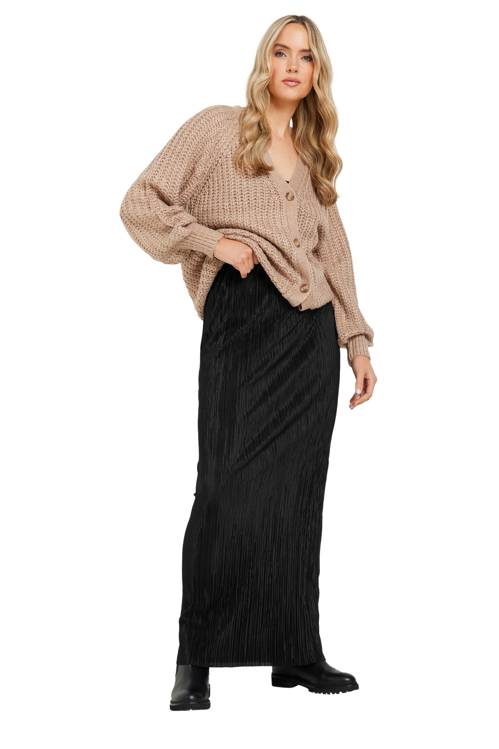 Long Tall Sally - LTS Tall Plisse Maxi Skirt - Women's Black