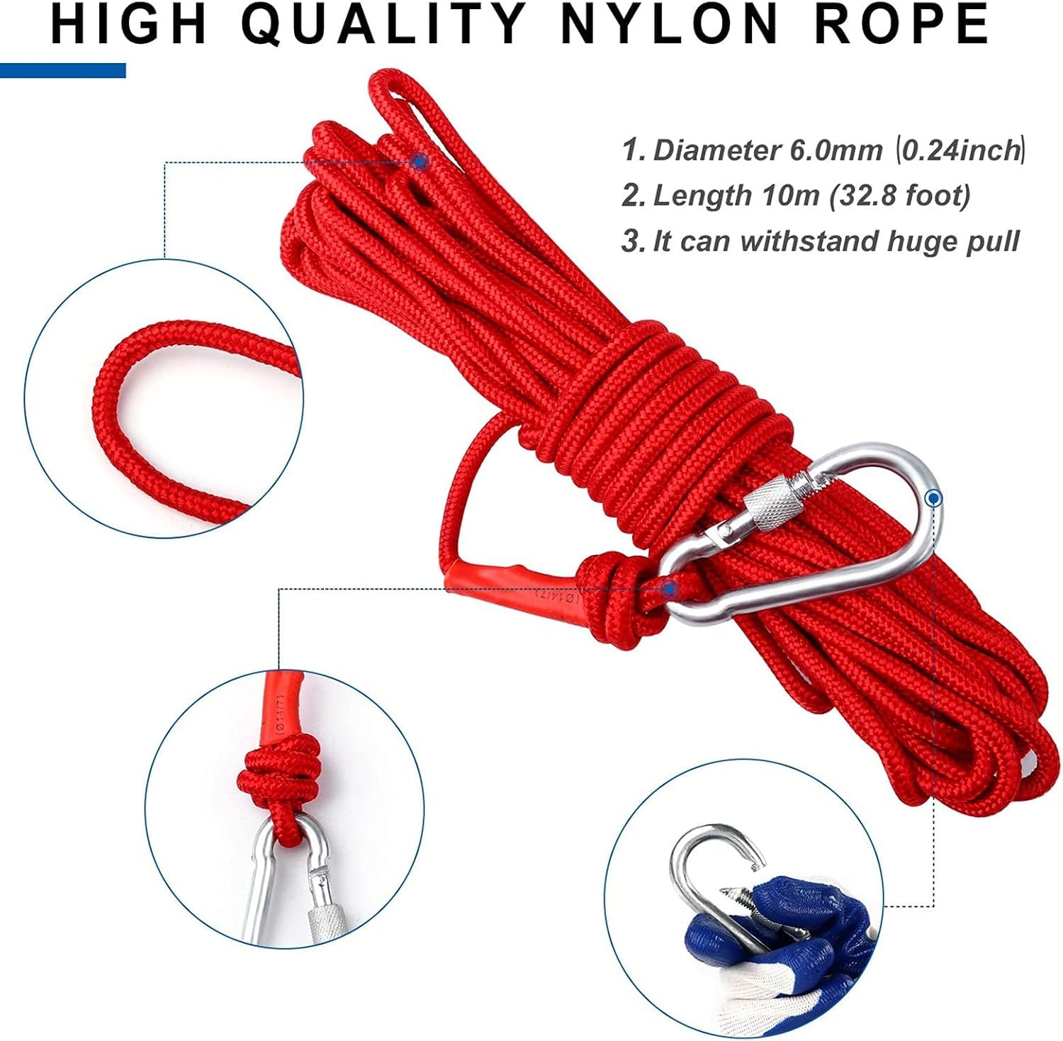 Aimants De Pêche en Néodyme Puissants, Plusieurs Spécifications Optionnelles, Force De Traction Maximale De 1050 LB pour La Chasse Au Trésor sous-Marine, La Récupération De S, D90