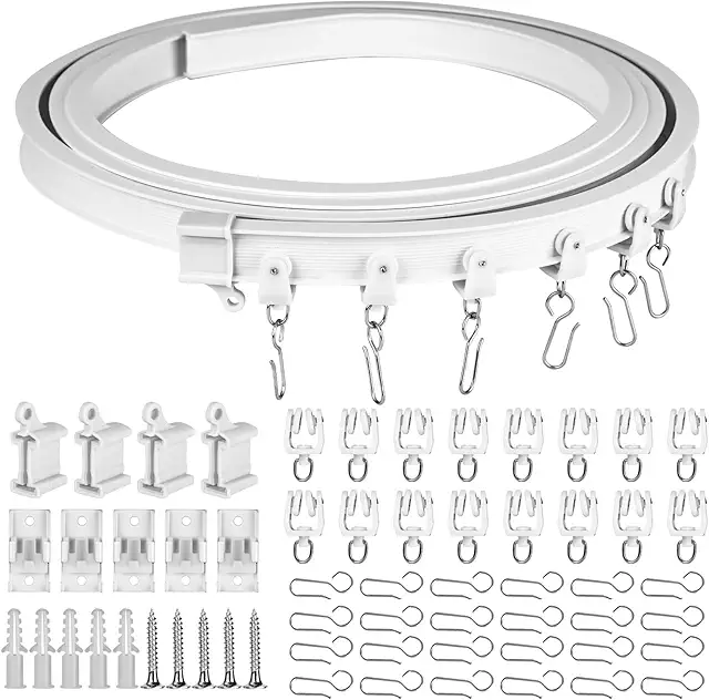 Set Binari Tende Soffitto Flessibili 3m con Accessori per Interni