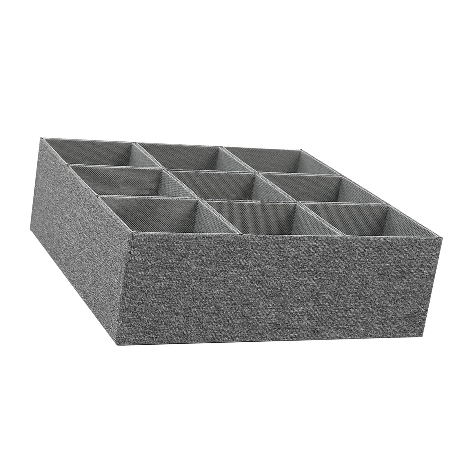 Pssopp Divisori per Cassetti, Organizzatori per Cassetti Scatola Portaoggetti in Tessuto per Biancheria Intima, Calzini, Fazzoletti, Cravatte, Cinture, Divisori per per Vestiti per Bambini, (GREY)