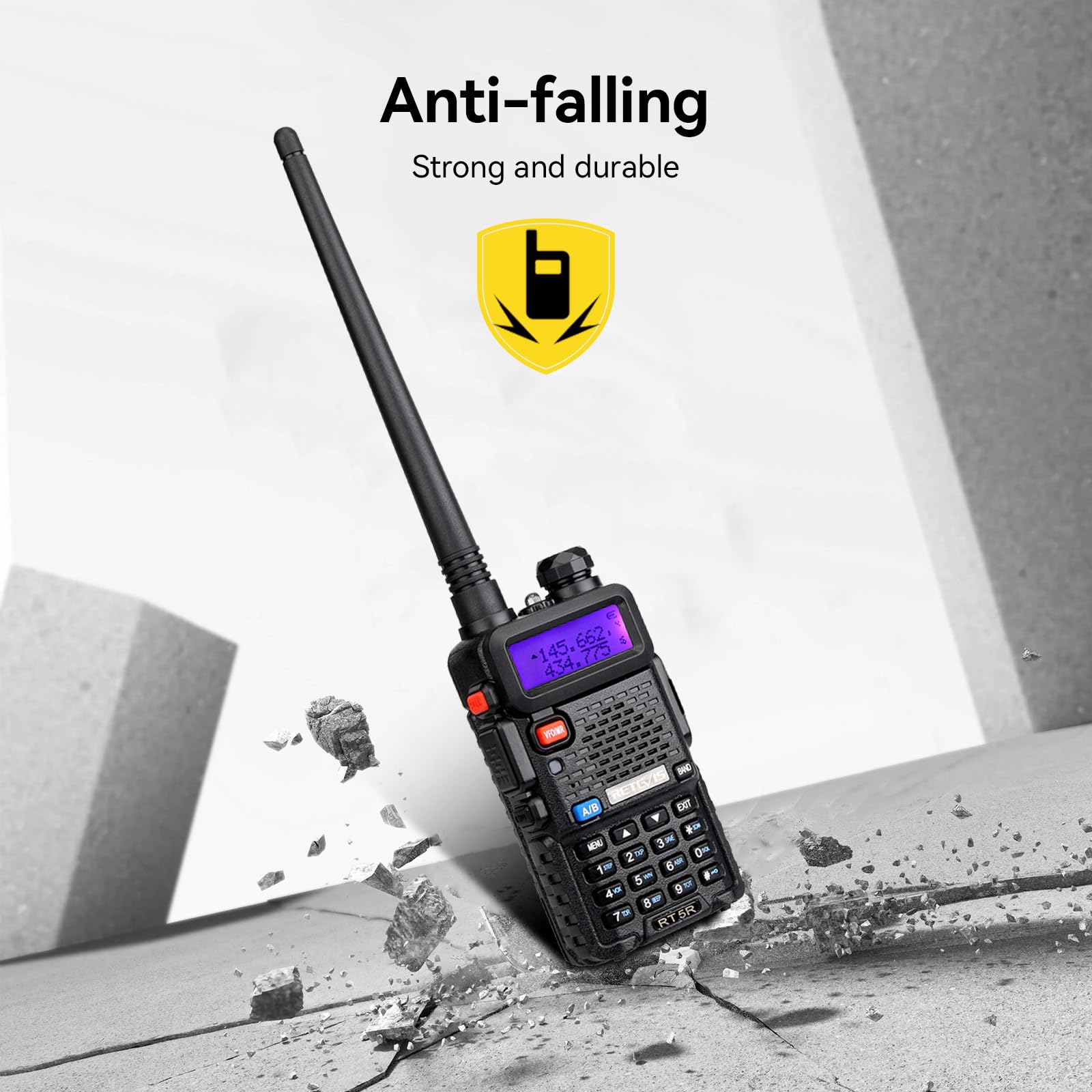 Retevis RA79 Walkie Talkies, Dual-band Ham Radio met Gevoelige Microfoon, Luchtband Ontvangst, Kanaalopname, 2-weg Radio voor Jagen, Reizen (2 Stuks) (Walkietalkies met luidsprekermicrofoon
