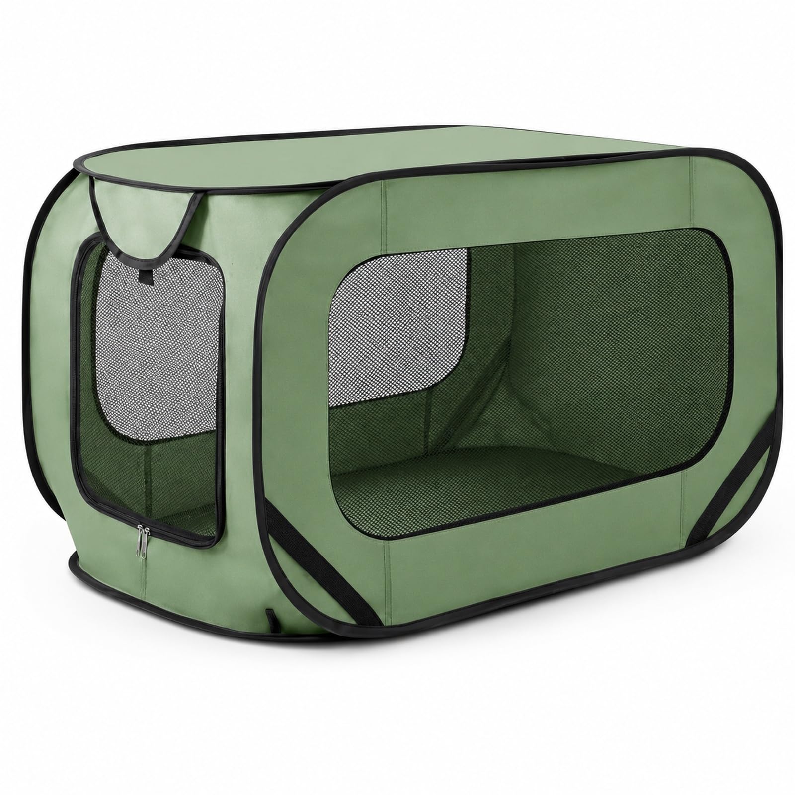 GOOGO Transportín Plegable para Perros, 92×52×52 cm, Caja Blanda Oxford con Malla Transpirable y diseño portátil, para casa, Camping y Viajes, hasta 29 kg (Verde)