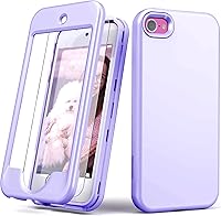 Vista 10 de Funda para iPod Touch 7 con protector de pantalla, ligera, de cuerpo completo, resistente, suave TPU duro, parachoques de policarbonato duro
