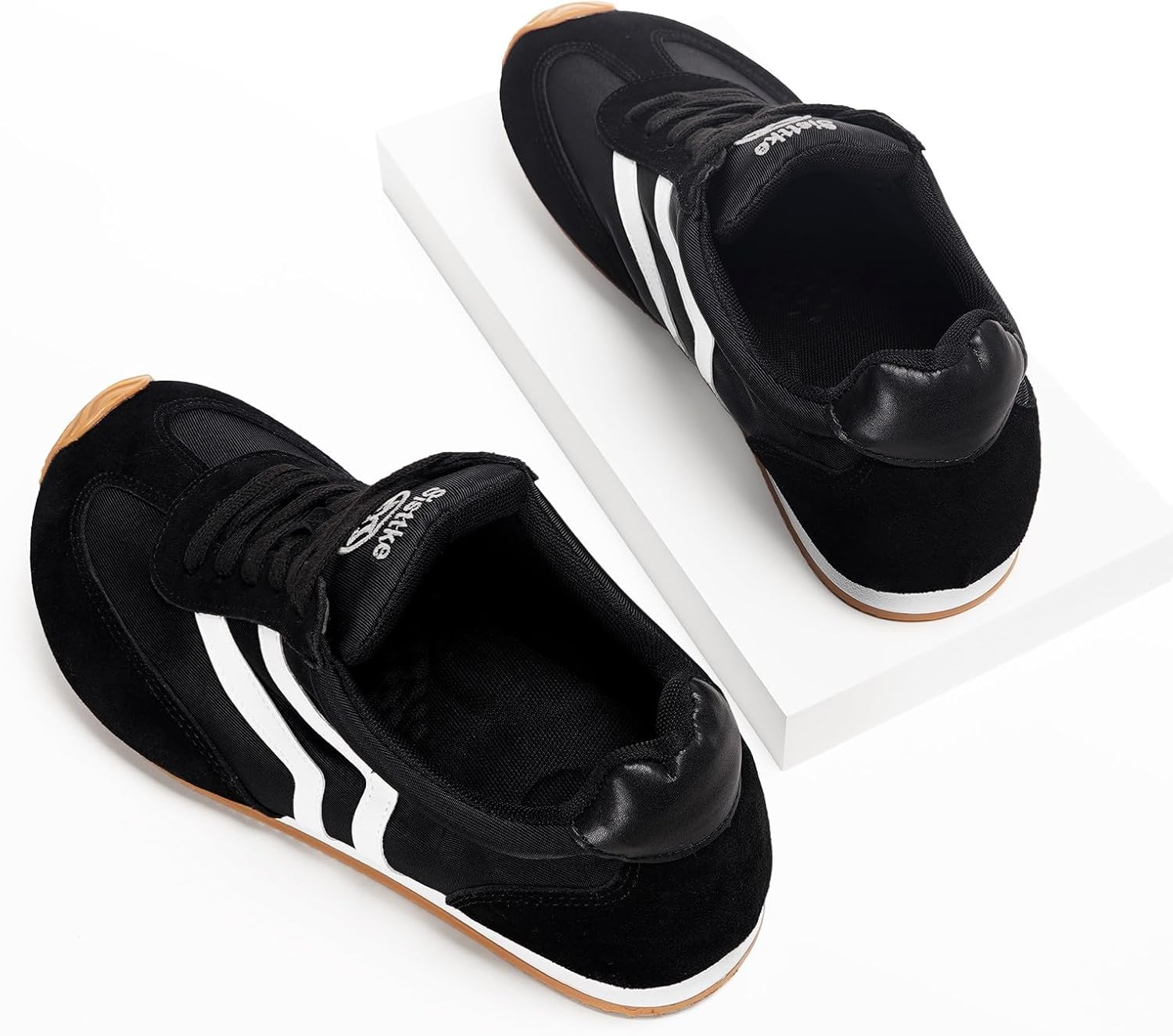 Fashion Sneakers for Women Wide Width Casual Sneakers Genuine Leather Walking Shoes Trendy Lightweight Comfort Lace-Up Non Slip for Outdoor with Memory Foam Insole - Image 5