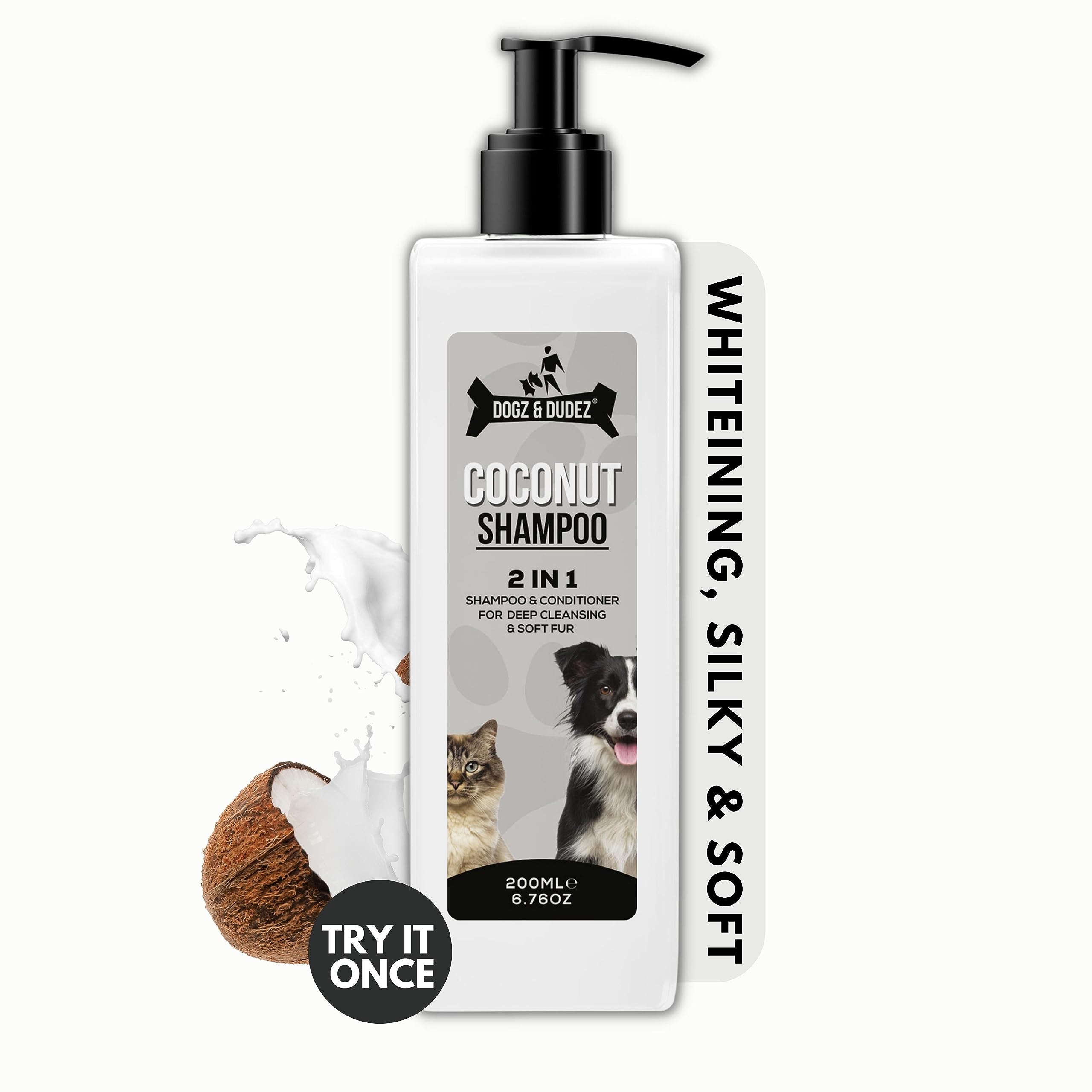 Dogz & Dudez Coconut Dog Shampoo for Dogs & Cats Anti Itch and Anti dandruf shampoo | 2 in 1 Shampoo and Conditioner for Deep Cleansing and Soft Fur | Dog Shampoo for All breeds (B0BC2BVLWF) Amazon Price History, Amazon Price Tracker