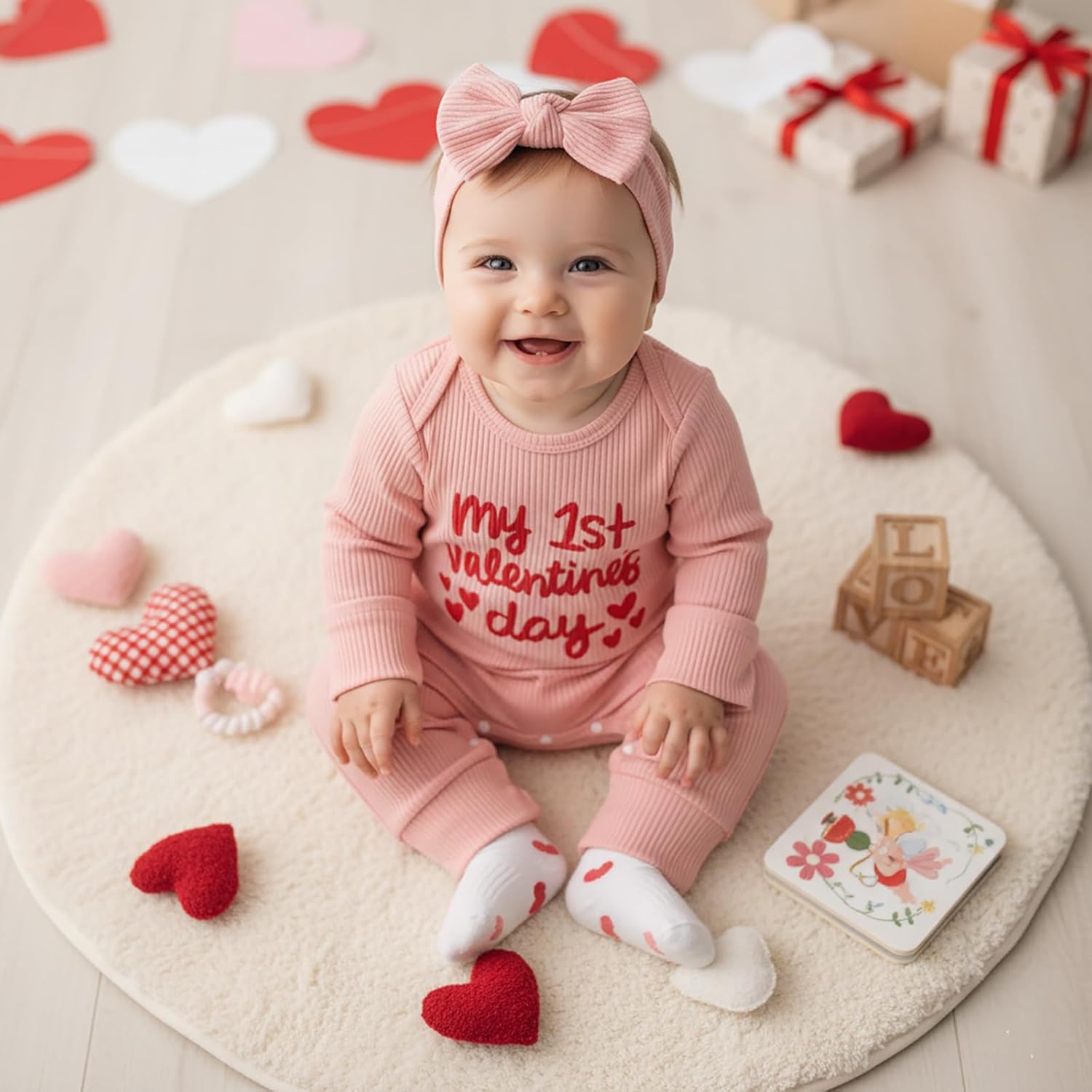 My First Valentines Baby Girl Outfit Long Sleeve Romper Jumpsuit Winter Spring Newborn Girl Outfits Clothes - Image 4