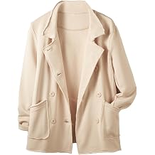 Ainangua Classic Trench Coats for Women Double Breasted Blazer Fleece Peacoat Jackets Essentials Fall Winter Coat