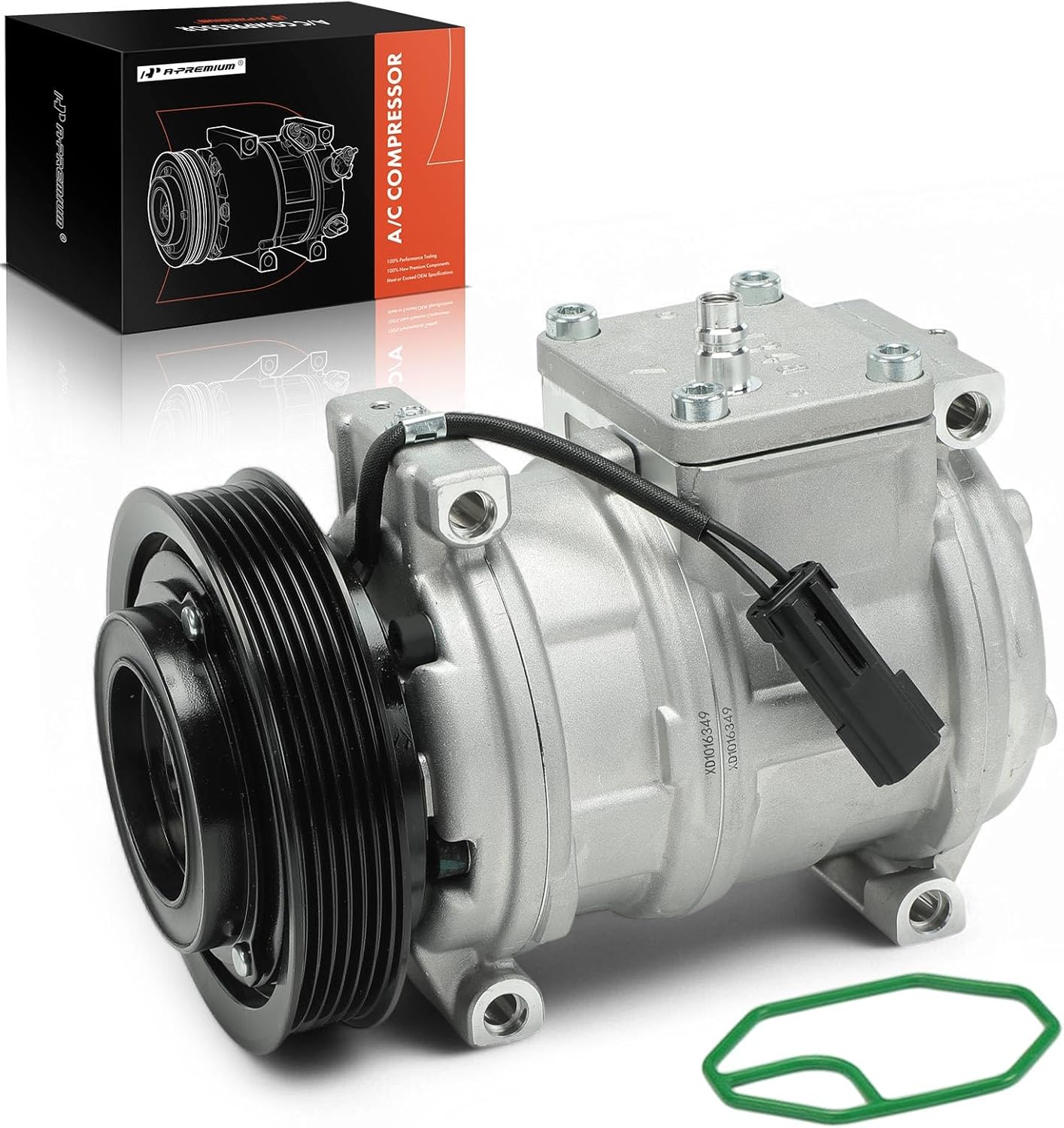 A-Premium A/C Compressor with Clutch Compatible with Dodge Grand Caravan, Chrysler Voyager, Jeep Wrangler, Plymouth Grand Voyager, 2.4L 2.5L