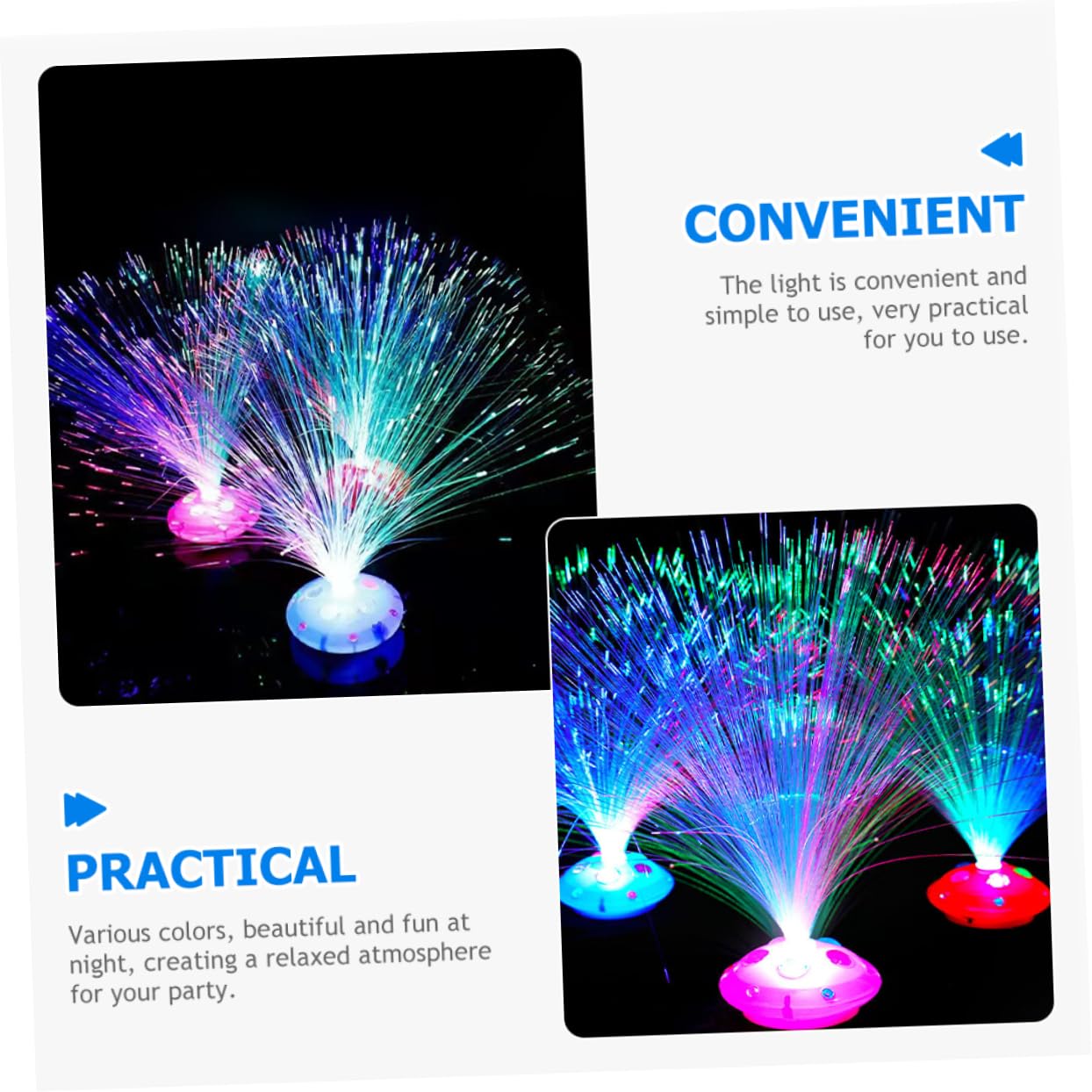 Veemoon Christmas Fiber Optic Fairy Lights 12pcs Battery Powered Color Changing Party Decorative Lights