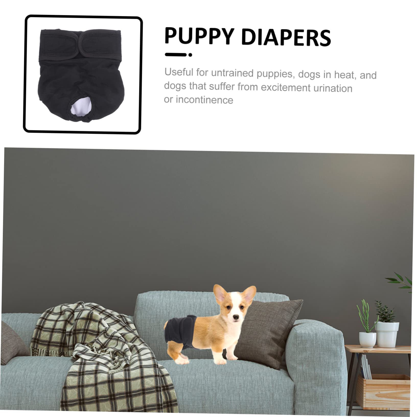 Didiseaon 4piezas Pañal Sanitario Reutilizable para Perros Bragas Absorbentes Ajustables para Mascotas Protección Período Fisiológico Diseño Elegante