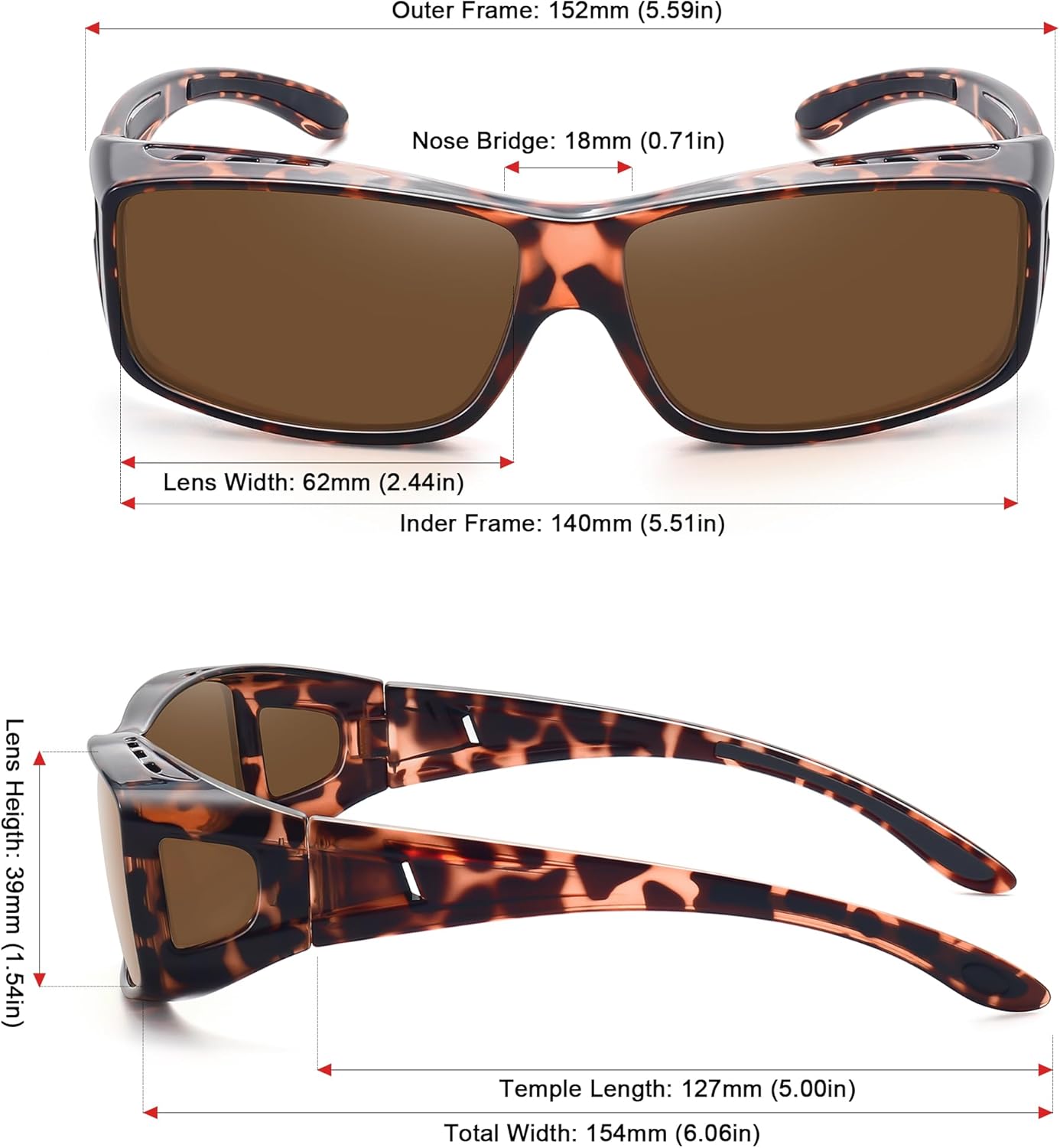 MEETSUN Fit Over Glasses Sunglasses for Men Women,Wrap Around Sunglasses Polarized UV400 Protection - Image 2