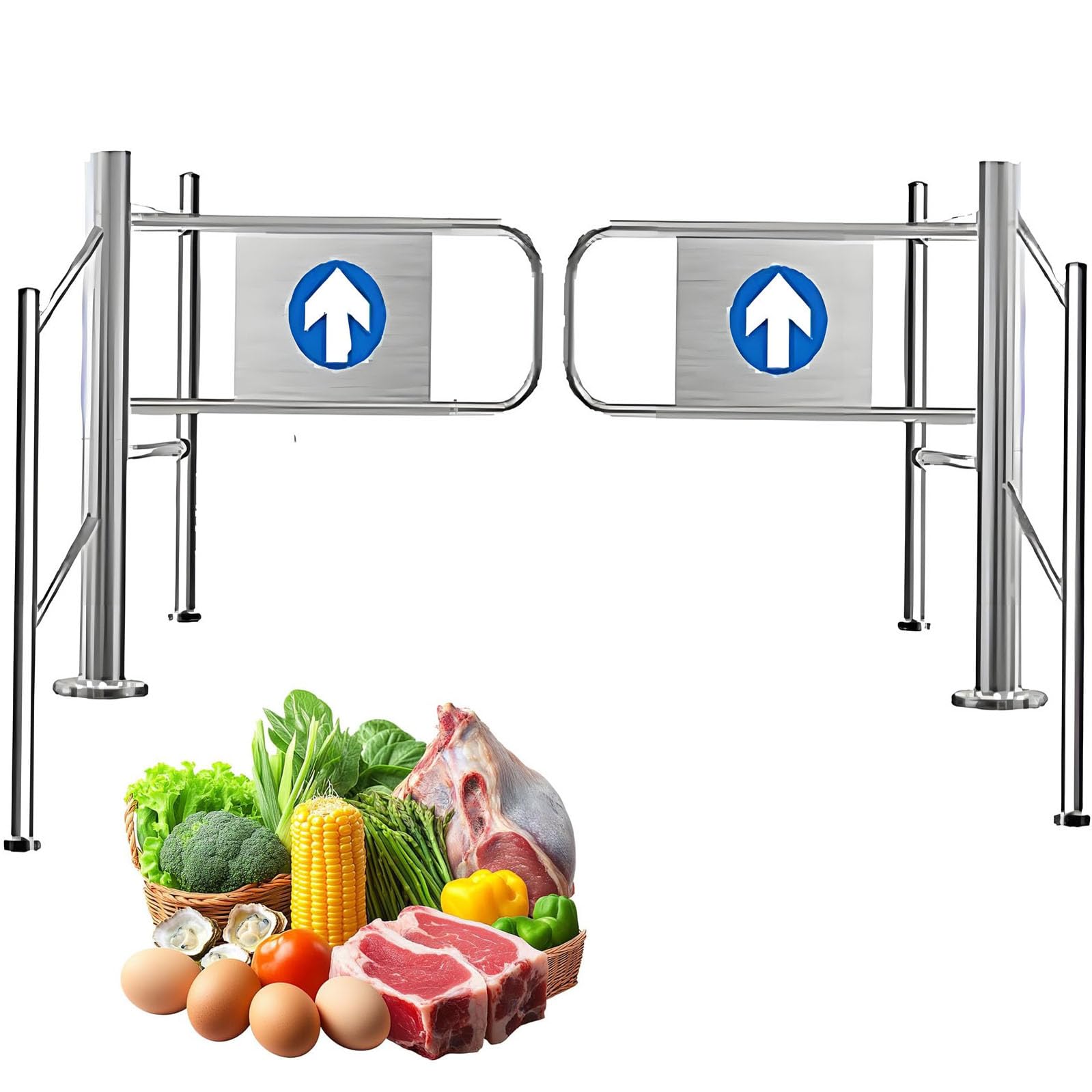 Puerta De Seguridad De Cierre Automático Para Supermercados, Puerta Batiente Metálica Unidireccional, Puerta Doble Para Entrada Y Salida, Barrera De Seguridad Para áreas De Alto Tráfico 200x97cm