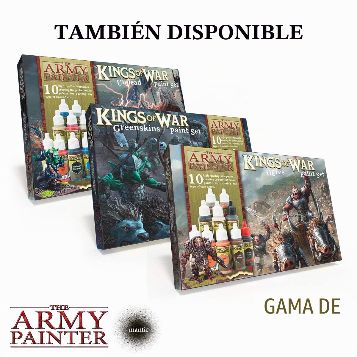 The Army Painter El | Kings of War Dwarfs Juego de pintura | 10 pinturas acrílicas para pintar fantasía, infantry y warmachines | Wargames miniatura modelo pintura