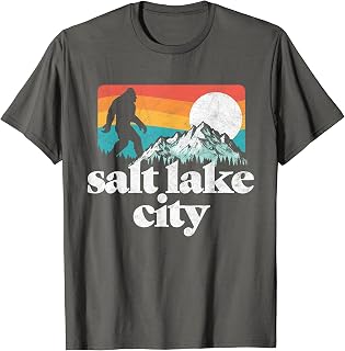 Salt Lake City Utah Bigfoot Mountains T-Shirt