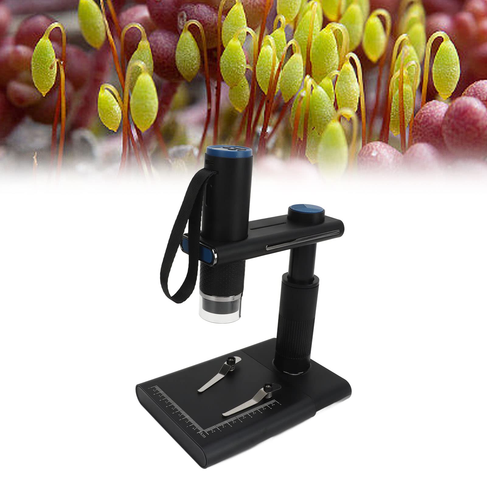 Bezprzewodowy Mikroskop Cyfrowy, Powiększenie 50X-1000X WiFi Mikroskopowa Kamera USB z 8 Diodami LED Przenośny Mikroskop do Tabletu PC Inteligentny Telefon (Czarny)