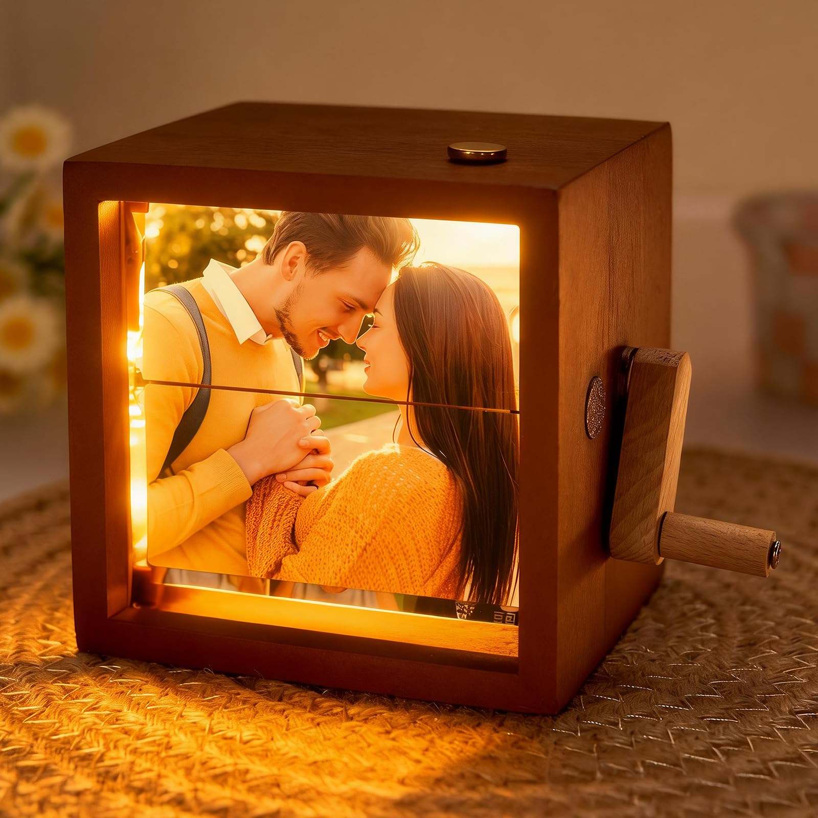 Album Fotos Personalizado con Manivela Luz Led Marco de Libro de Fotos Animación Regalos