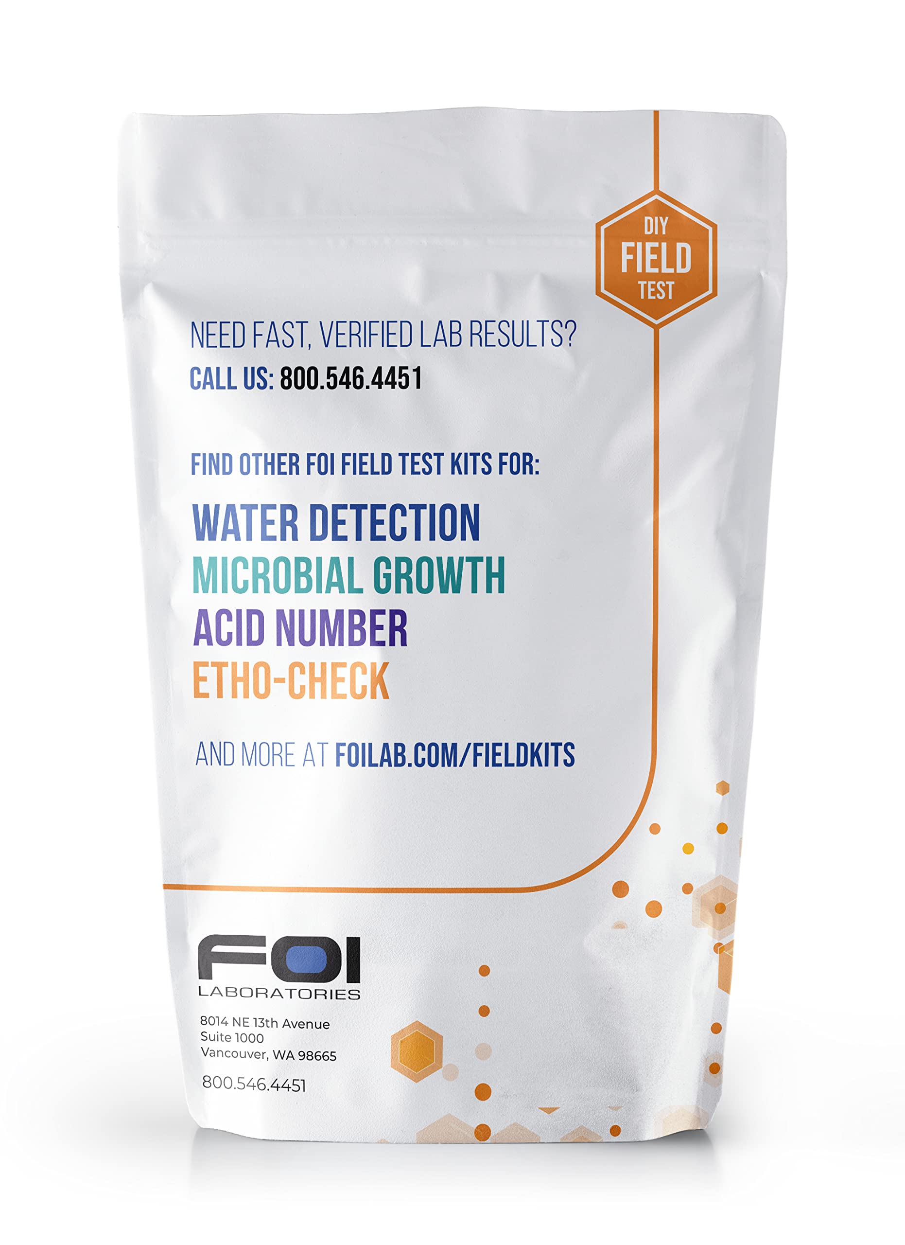 FOI LABORATORIES Etho Check Ethanol Fuel Kit, Gasoline Test Kit, Field Test Kit for at-Home or in-Field Instant Results | Easy Fuel Quality Checker for Gas Tanks, Generators, and Equipment