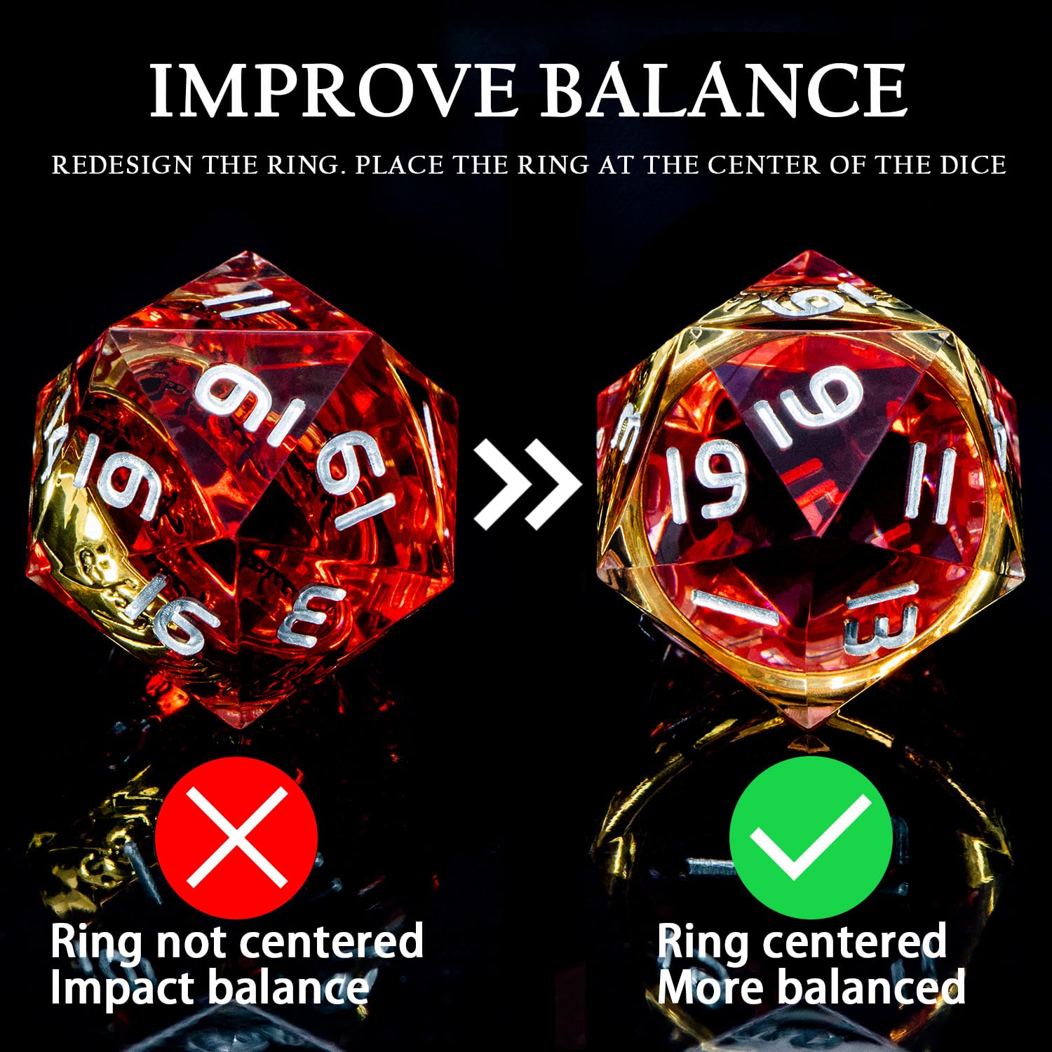 ORIFANTOU Ensemble de dés DND à arête vive en résine rouge avec boîte, pour le jeu ORIFANTOU Ensemble de dés DND à arête vive en résine rouge avec boîte, pour le jeu