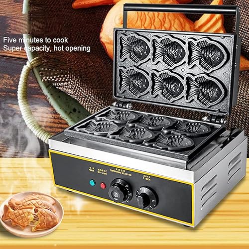 Miniatura 2 de SRMNFADZ Taiyaki Fish Waffle Maker, Stainless Steel Taiyaki Maker, Commercial Electric Non Stick Fish-Shaped Waffle Machine for Party Cafe Tea Shop