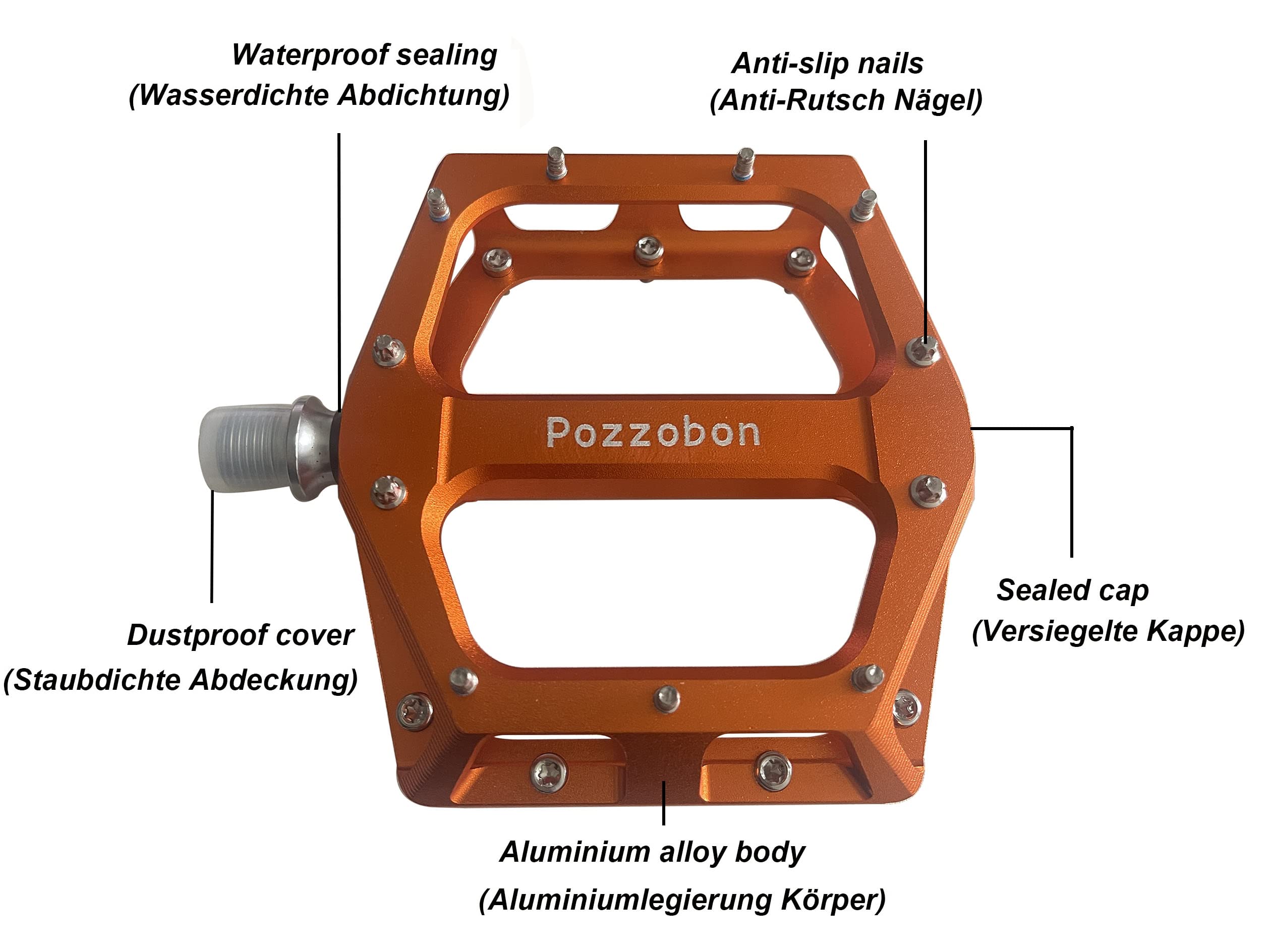 Pédales Vélo PINNAMAX Aluminium CNC - 9/16 Antidérapantes - 3
