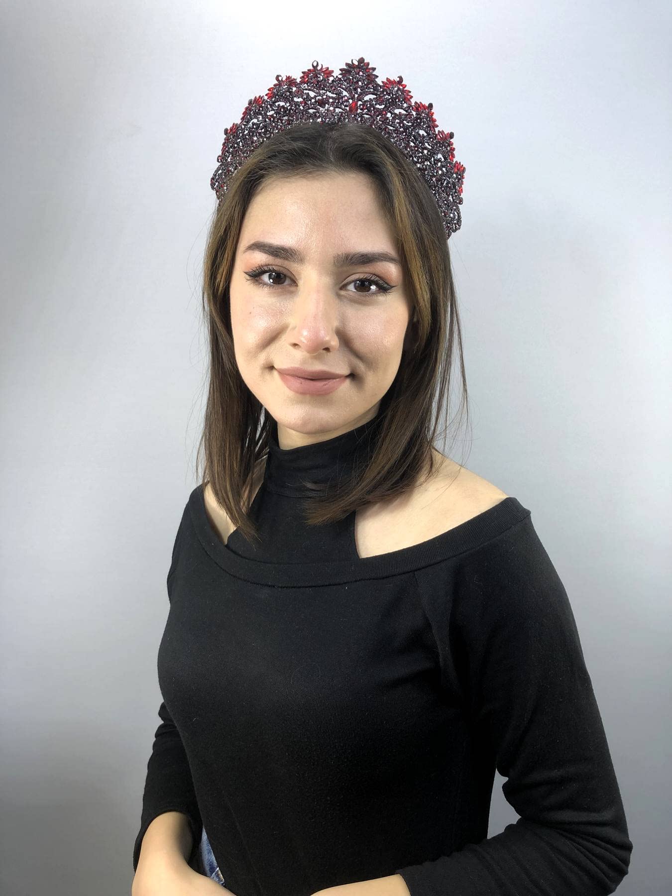 Hobigram Bordo Angela Model Kına Ve Gelin Tacı