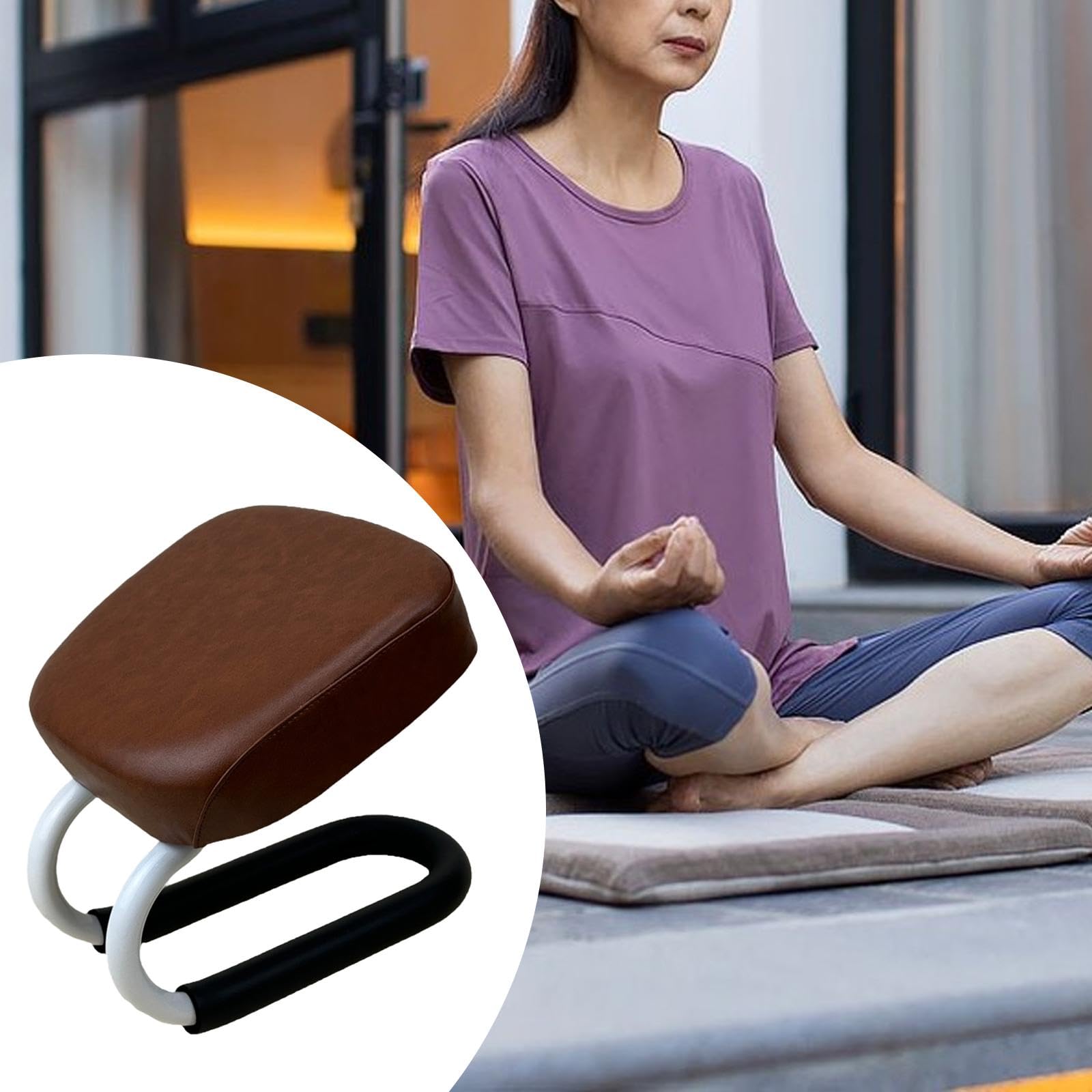 Tabouret De Méditation à Genoux Ergonomique – Siège Portable Confortable Pour Prière & Yoga (Cadre Métal + Cuir PU)
