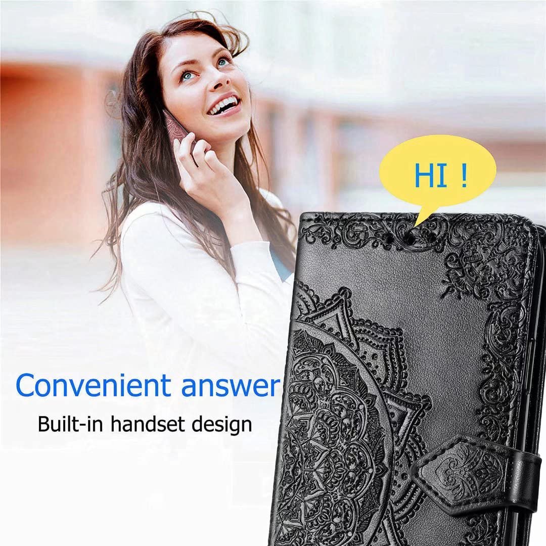 MIAGON for iPhone 11 Pro Flip Cover,Elegant Black Mandala
