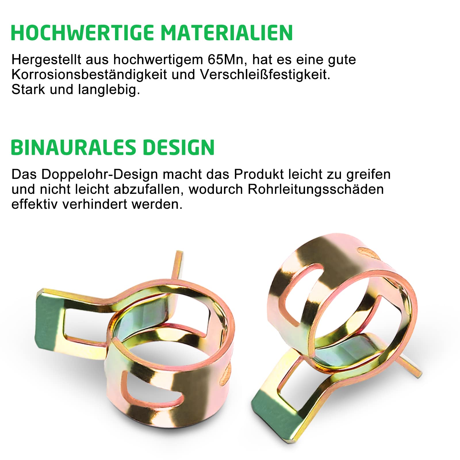 100 Fascette Per Tubi Carburante/Aria - Set 10 Misure Da 6mm A 22mm In Metallo Zincato - Foto 3