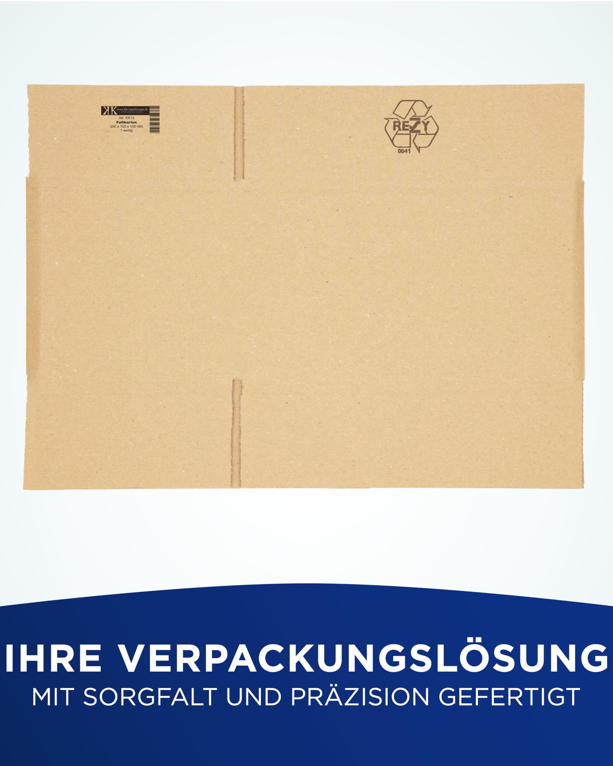 KK Verpackungen Versandkartons 250 x 150 x 150 mm Braun 1-wellig (Außenmaß 255 x 155 x 155 mm) | 250 Stück, Faltkartons Kartons für Versand als DHL Päckchen M DPD Hermes GLS Paketklasse S (KK13)