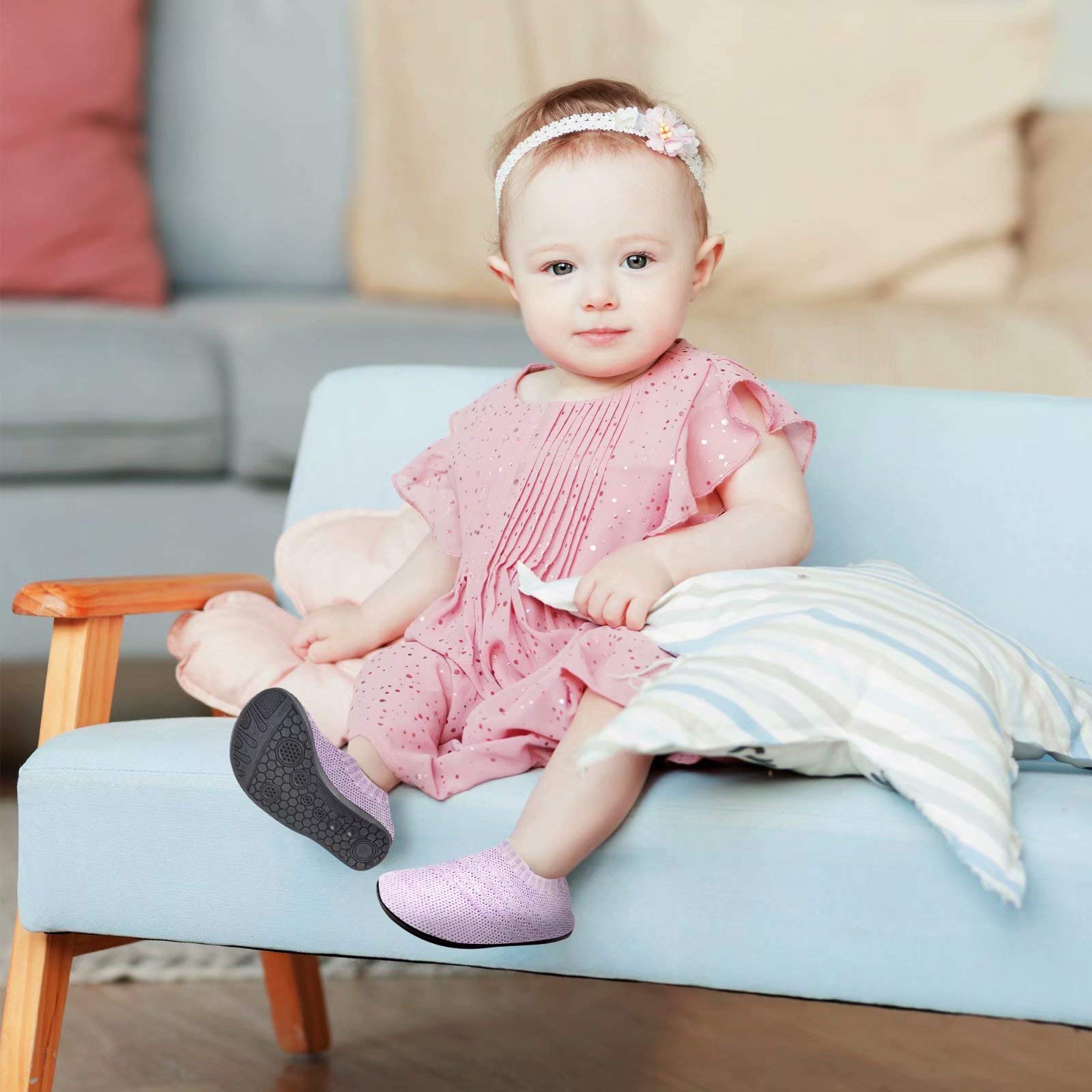 Sosenfer Chaussons Bébé Enfant Garçons Pantoufle Fille antidérapante Garcon Chaussettes Chaussures Mixte Enfant